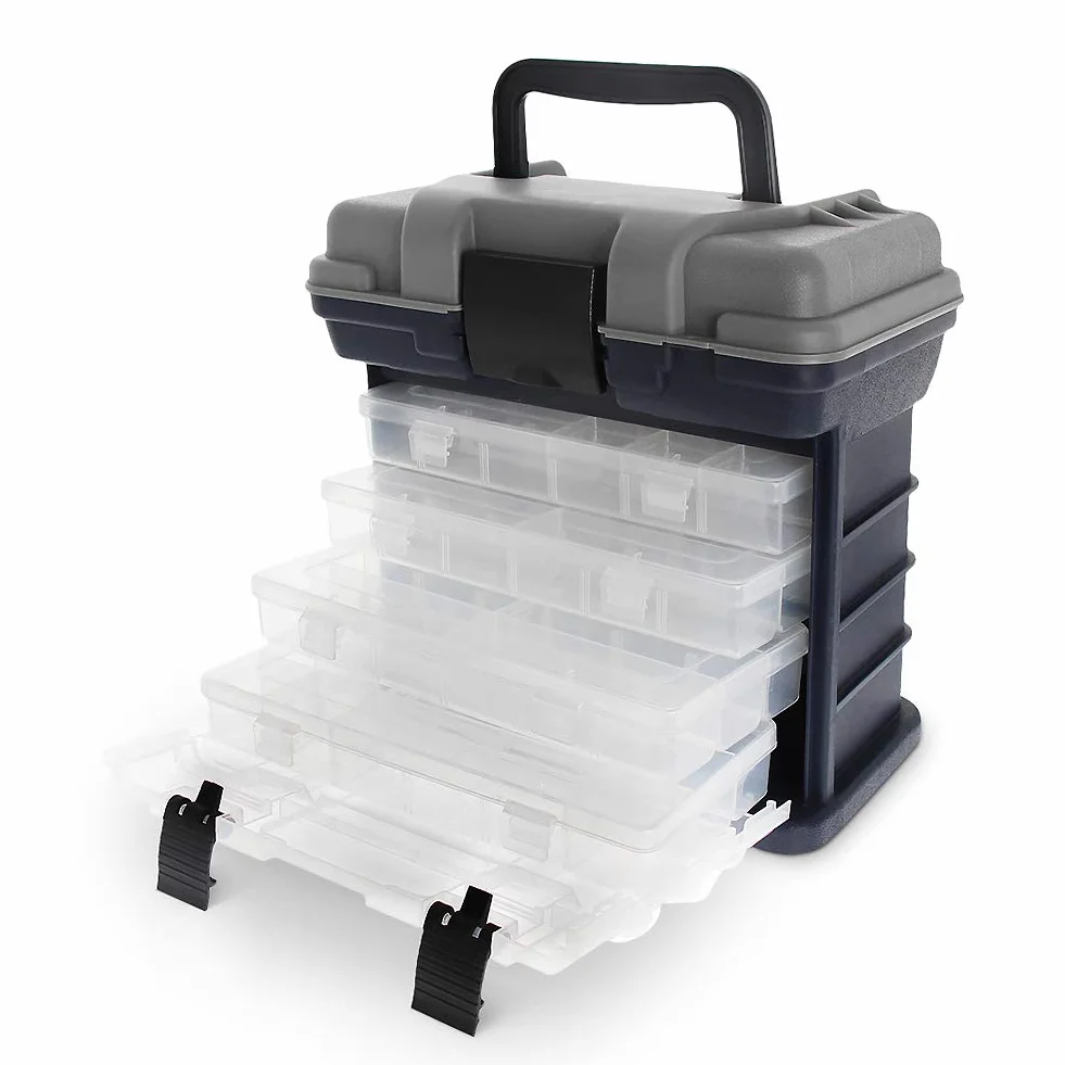 Croch Caja de Pesca 4 Compartimentos Ajustables Accesorios