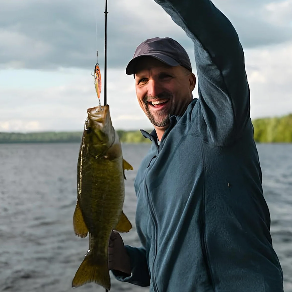 WASAGA Señuelos de Pesca Hundidos Impresión 3D 5 Piezas 20g-80g Cebo Giratorio Metal Duro Agua Salada Dulce Lubina Caballa Jigging
