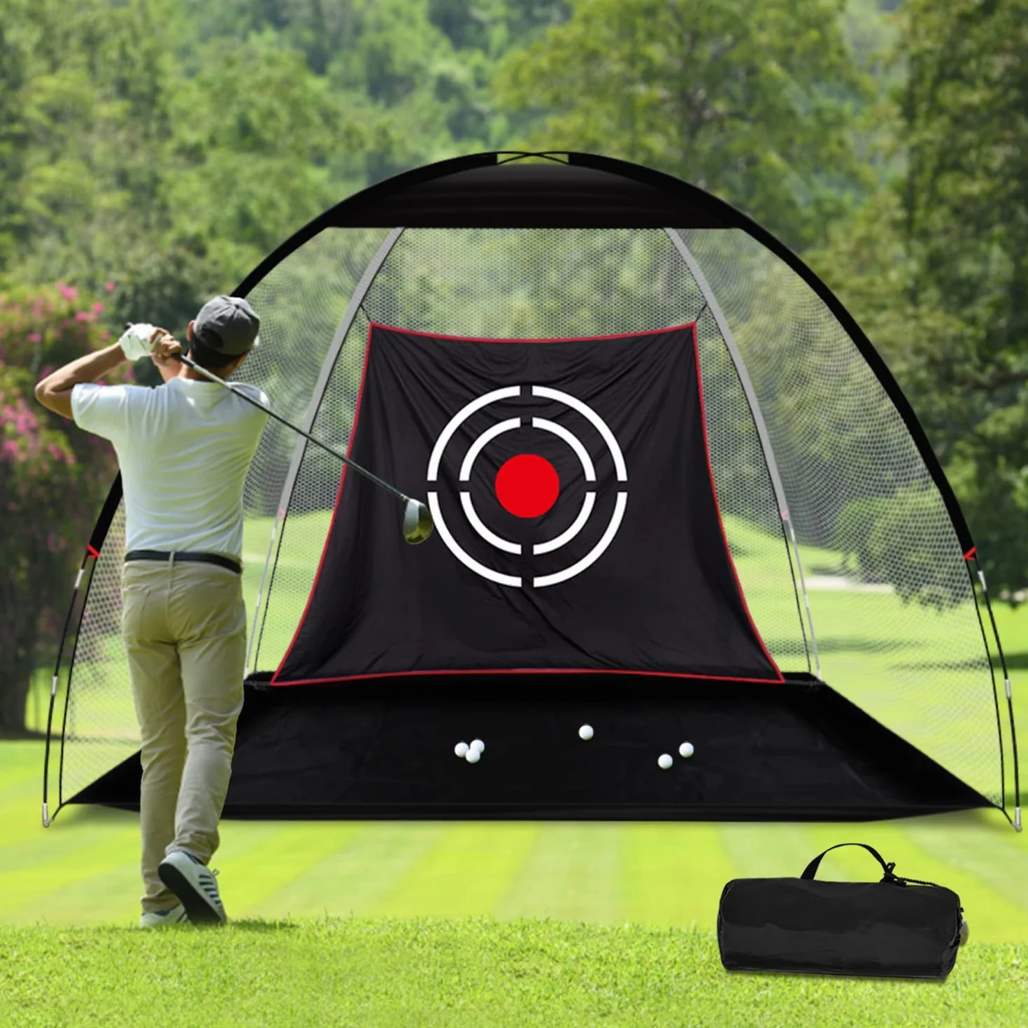 Red de práctica de golf resistente para conducción en patio trasero e interiores
