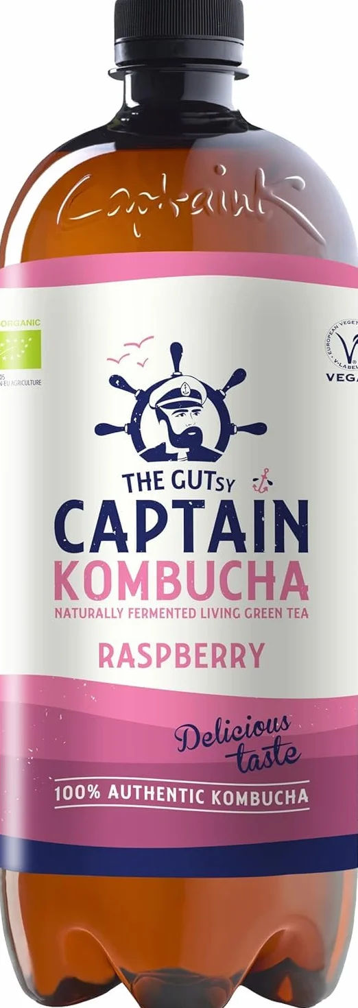 Gutsy Captain Kombucha 8x1l Bebida Probiótica Naturalmente Fermentada Sin Aditivos ni Conservantes Sin Pasteurizar Vegan MixBox