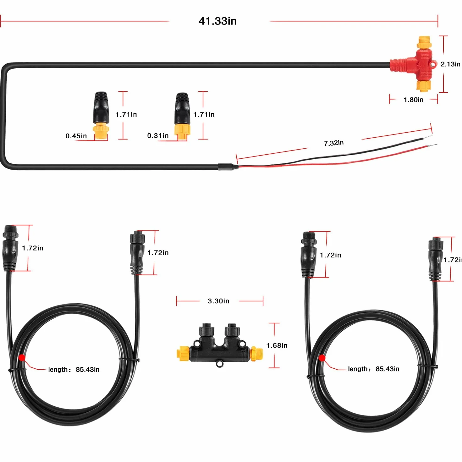 Kit de inicio NMEA 2000 para Lowrance Simrad Garmin, cables troncales y de caída