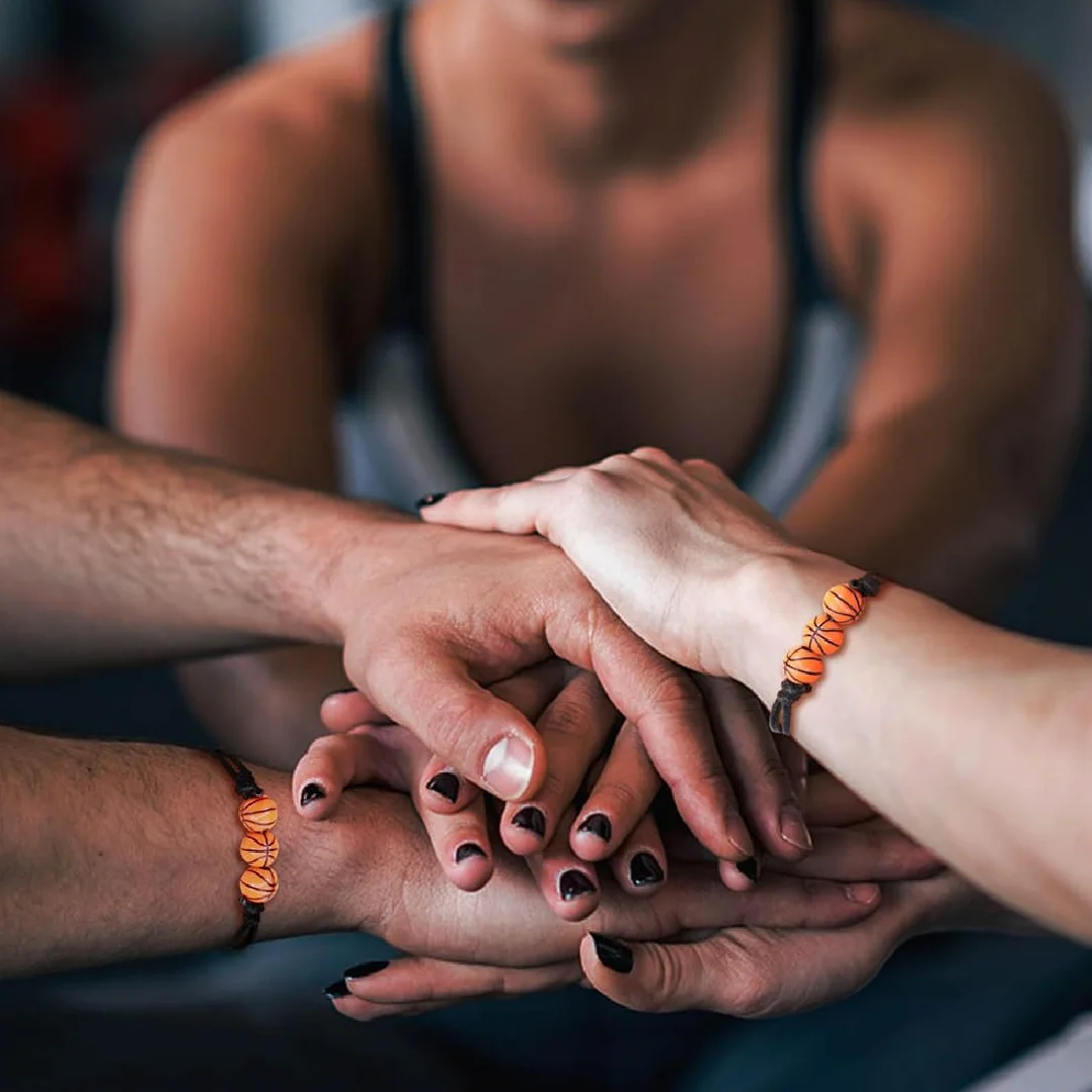 Pulsera de Baloncesto Trenzada Ajustable 15 Piezas para Adolescentes Adultos Hombres Mujeres