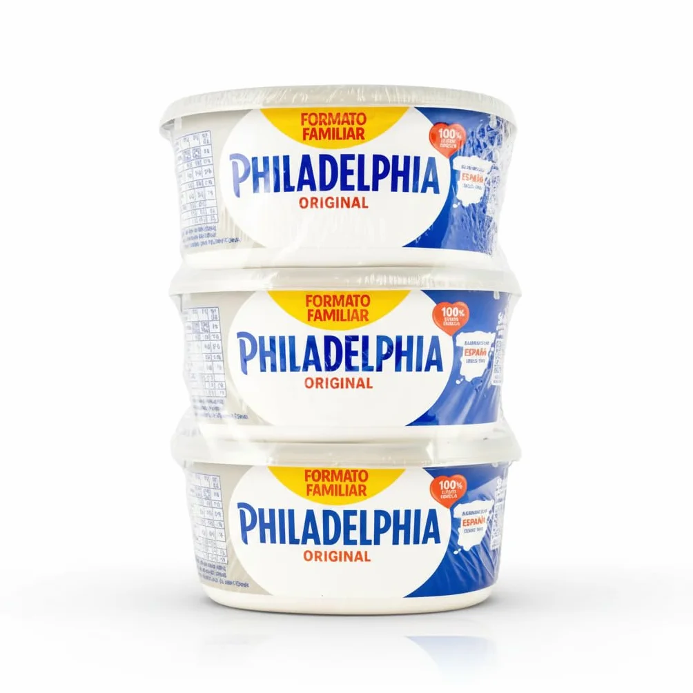 Philadelphia Original Pack Familiar (3 Unidades) - Queso Crema para Untar - Elaborado con Leche Fresca