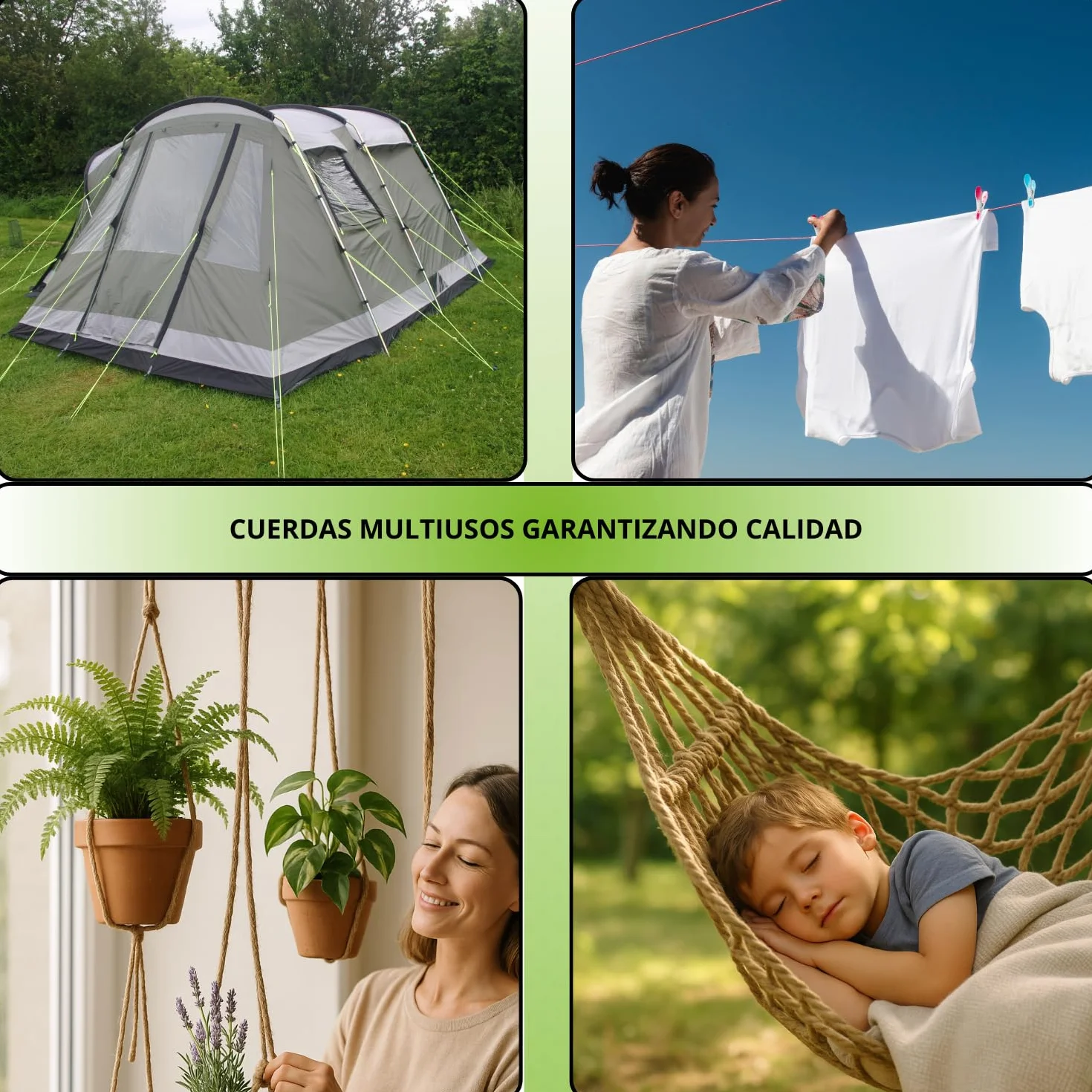 Cuerda Cáñamo Natural 20 mm × 15 m Decorativa Gruesa para Toldos Jardinería