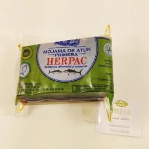 Mojama de Atún Primera - Herpac - Peso neto del producto 240gr - Seleccionado de los lomos del atún - Sello de Indicación Geográfica Protegida Mojama de Barbate - Salados y dejar secar al viento.