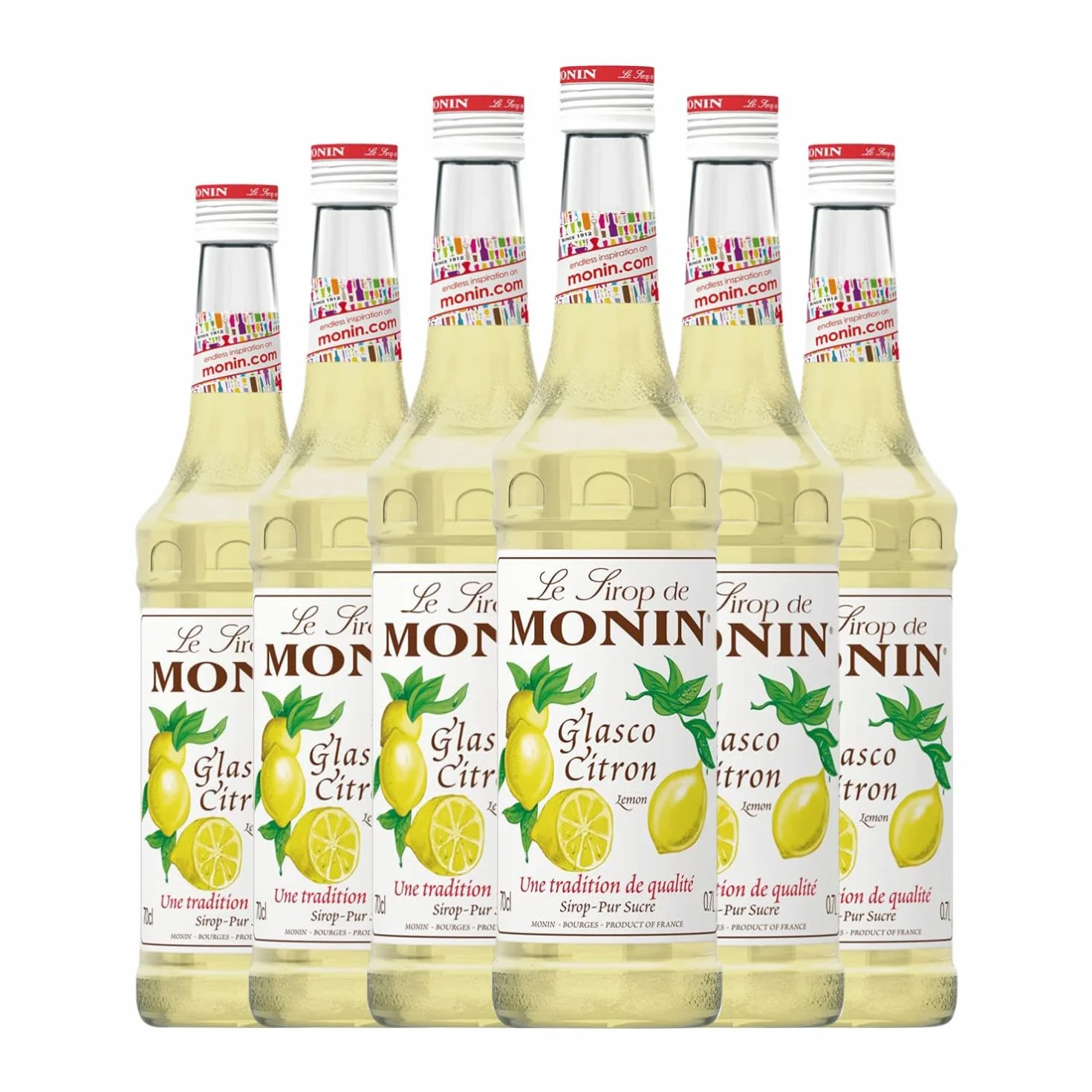 Monin Cocktail Sirope Limón Citron Lemon sin alcohol 70 cl Caja de 6 Botellas