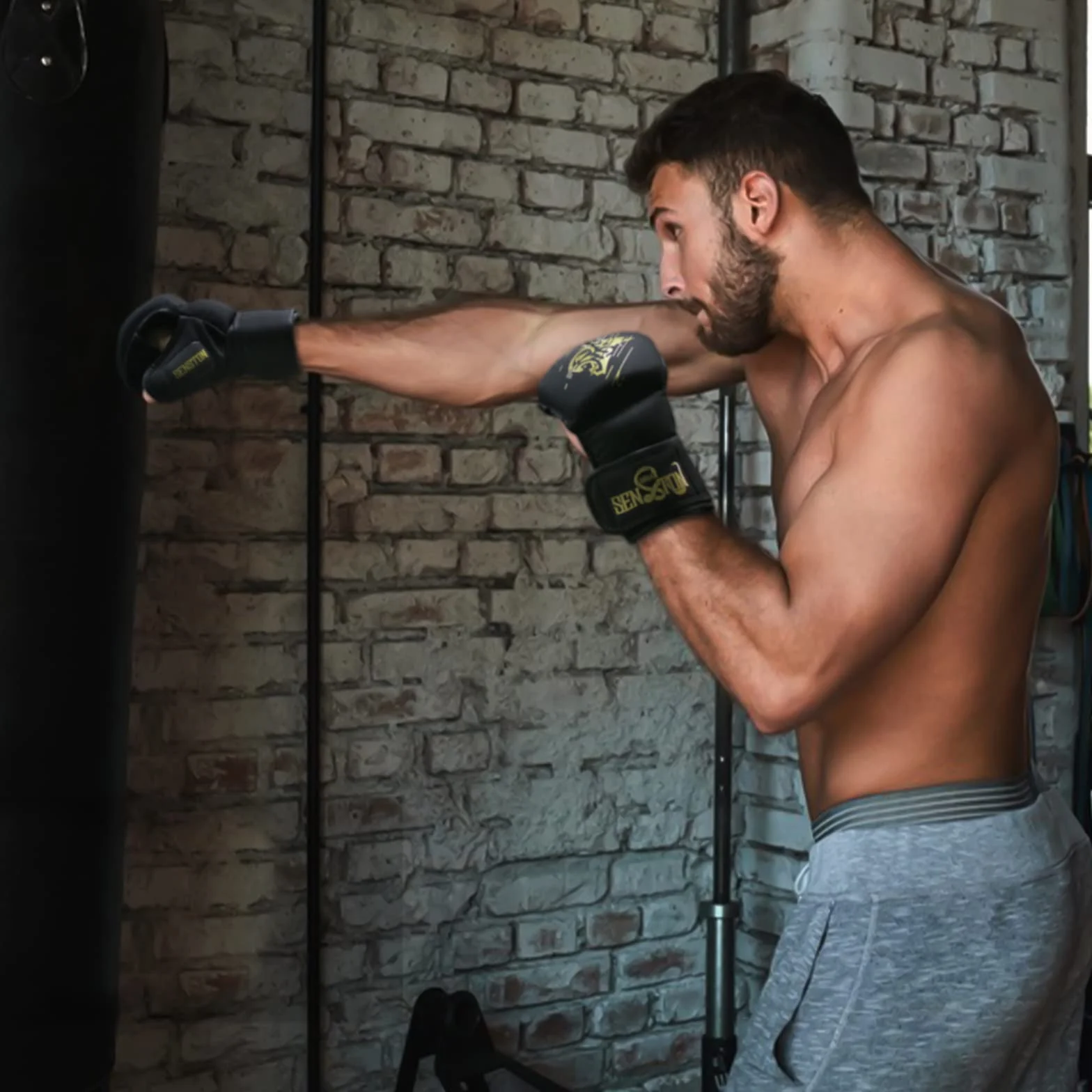 Senston Guantes MMA Grappling Sparring, Boxeo Entrenamiento Artes Marciales Taekwondo Karate Muay Thai