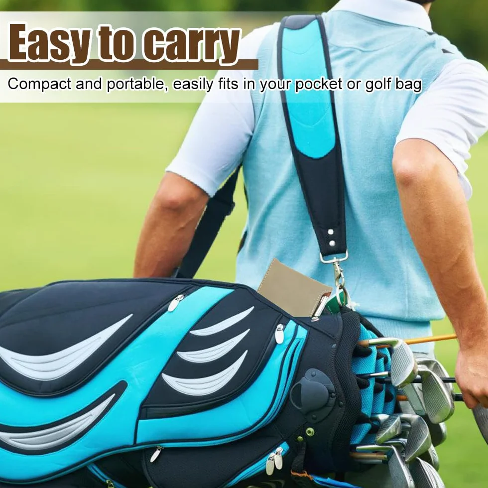 DONGKER Porta Tarjetas de Golf con Bolígrafo, Billetera de Cuero PU para Tarjetas de Puntuación, Regalo para Golfistas