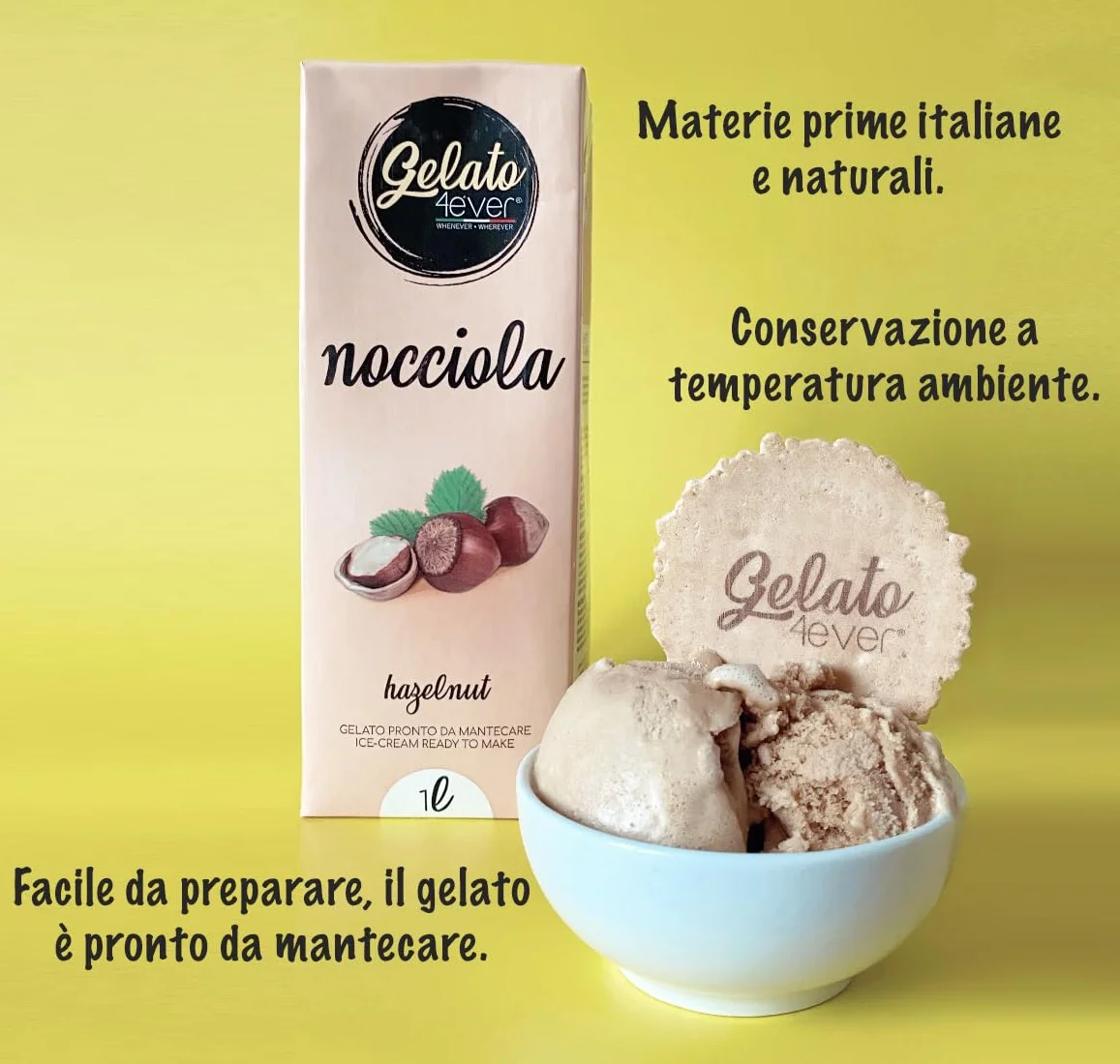 Gelato 4ever - Preparado para helado listo para mantecar, Double Pack, fácil de preparar, compatible con todas las máquinas para helados como Ninja Creami, Magimix, HKoenig, 1 litro para brick