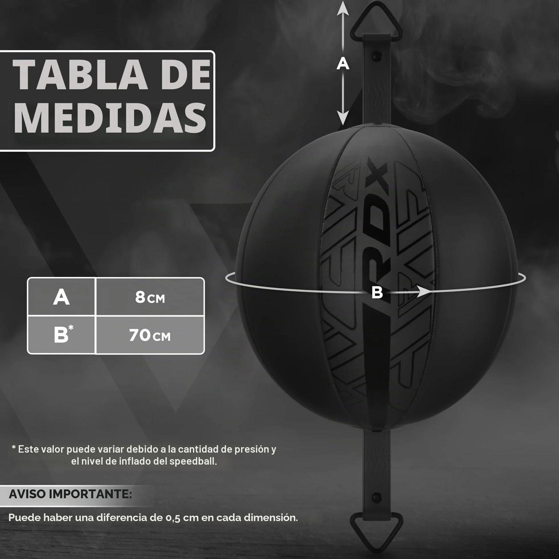 RDX Pelota de Boxeo de Doble Extremo 70 cm con Cuerda Elástica Extensible 48 Pulgadas