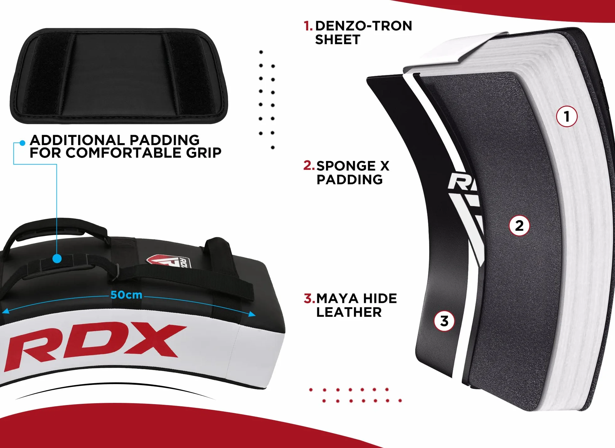 RDX Escudo Muay Thai Boxeo Paos Mano Patada Entrenamiento Pad Manoplas Segunda