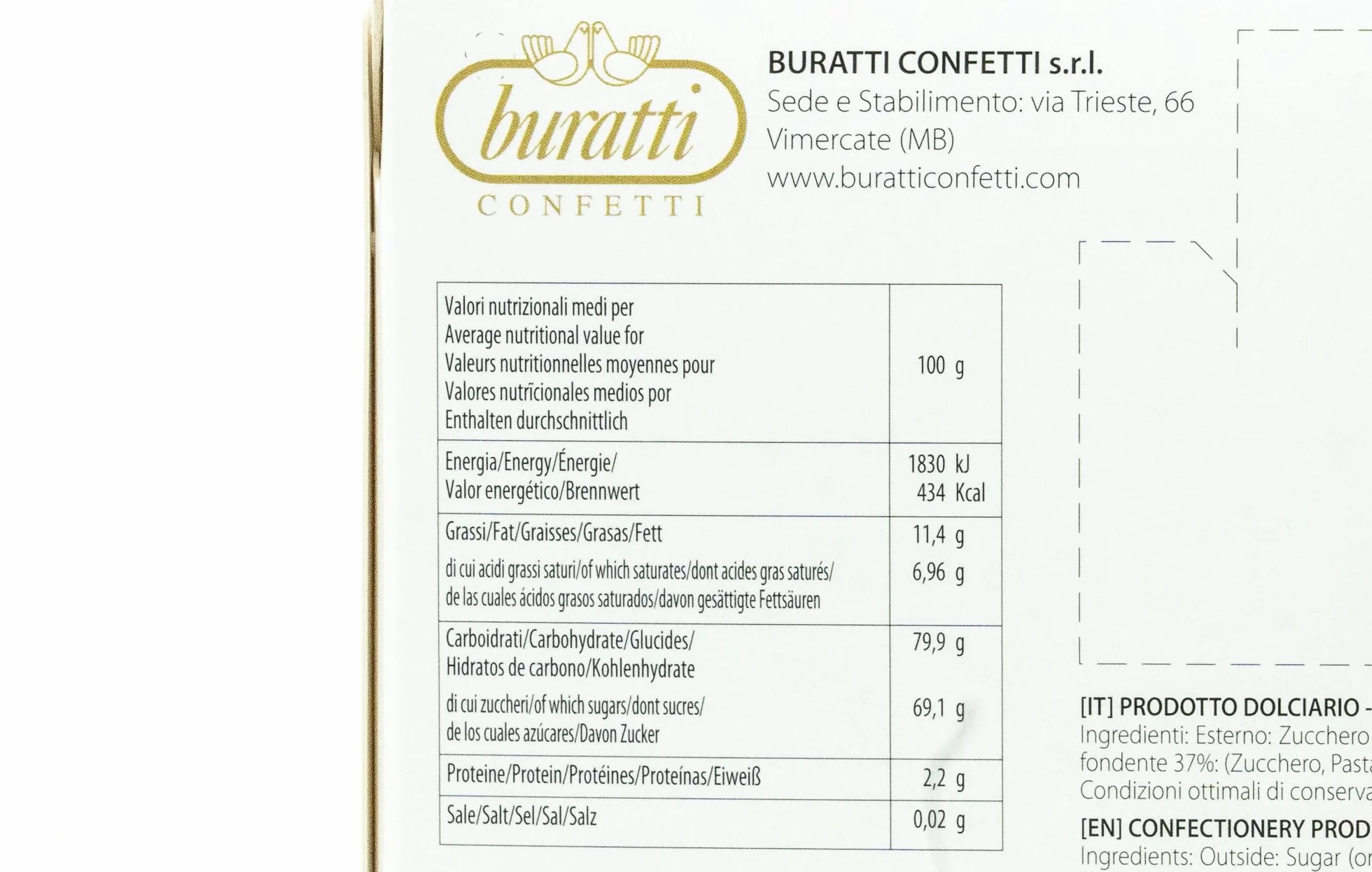 Buratti Confetti Chocolates Azucarados En Forma De Mar 1000 g