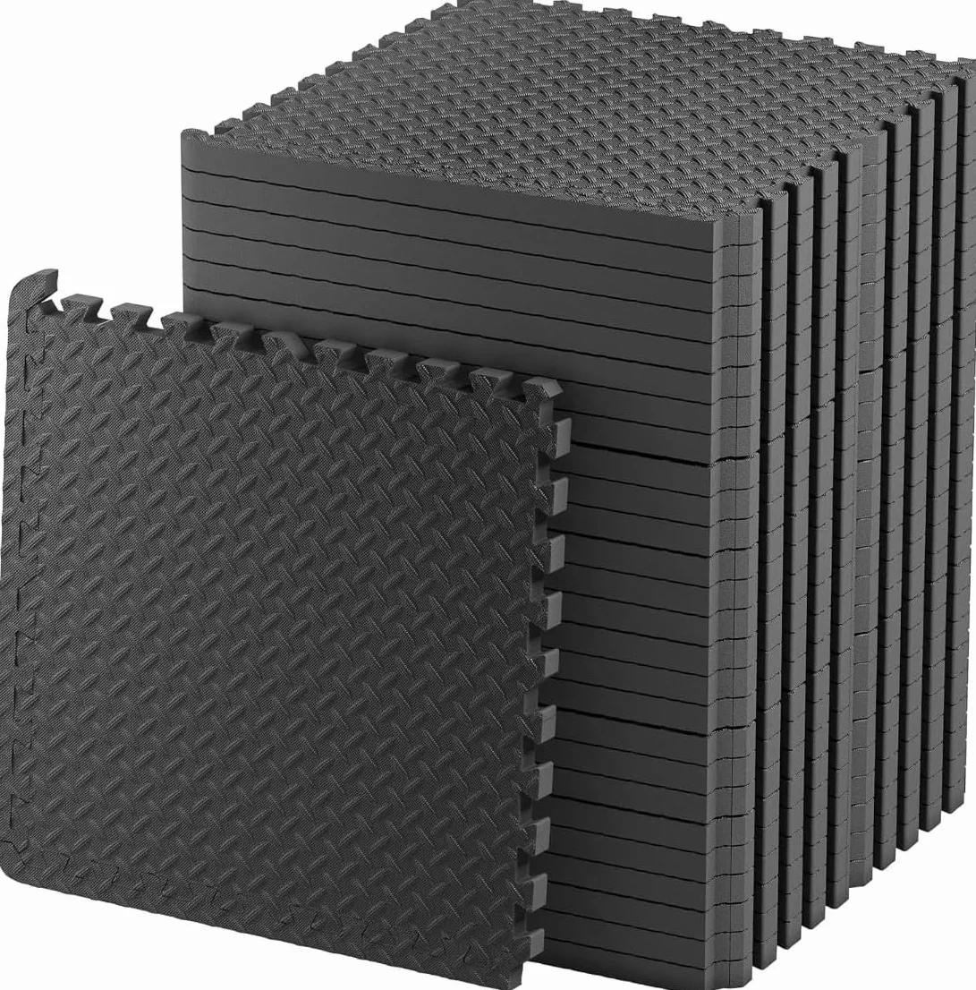 Alfombra de goma para fitness antideslizante 60 x 60 cm con enganche tatami