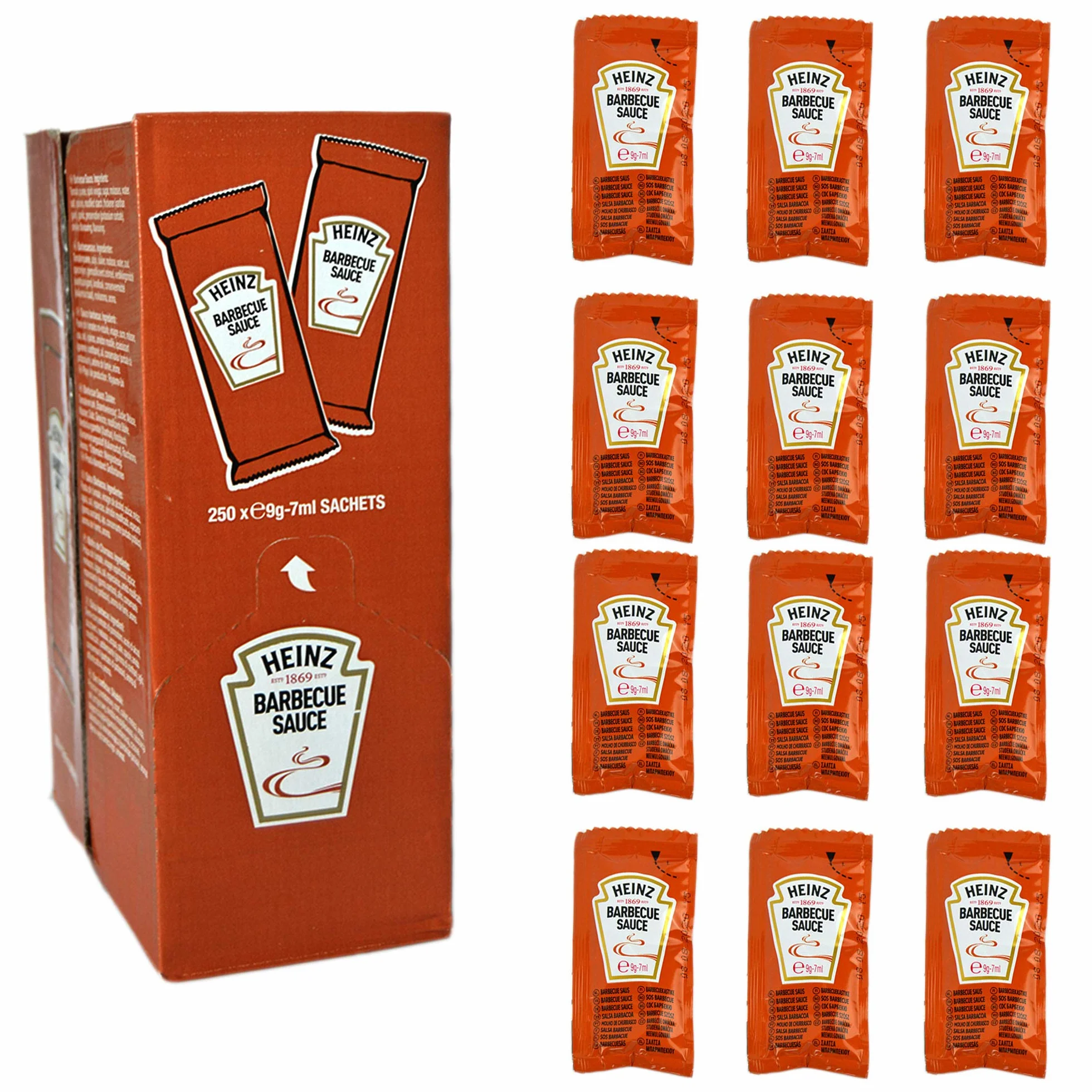Heinz Salsa barbacoa Sachet – Paquete de 250 unidades de 9 g cada una