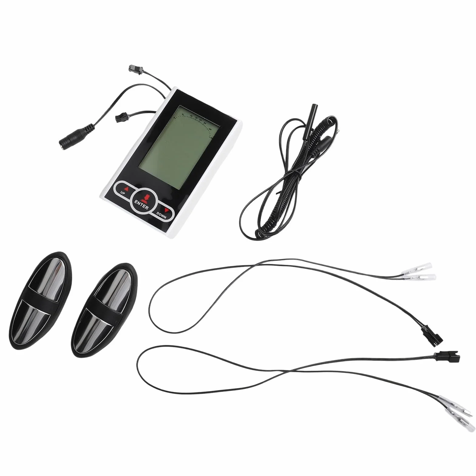 Monitor de bicicleta estática Velocímetro Pantalla con Sensor de Frecuencia Cardíaca Tiempo Velocidad Calorías Plástico Blanco