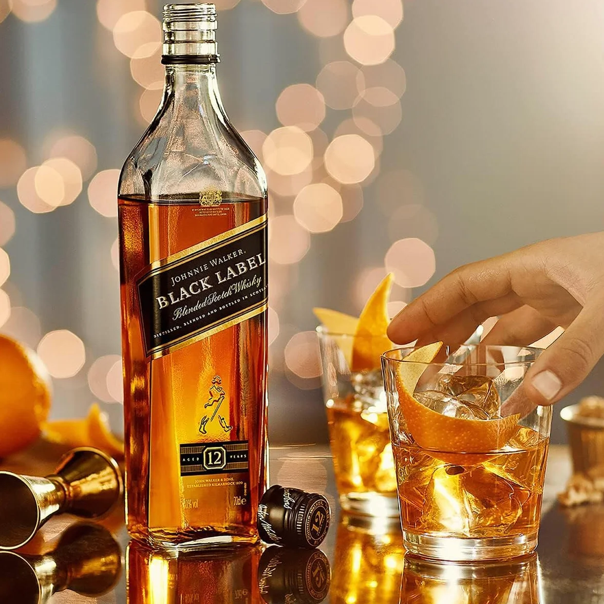 Johnnie Walker Black label, Whisky escocés blended 12 años, 1 l