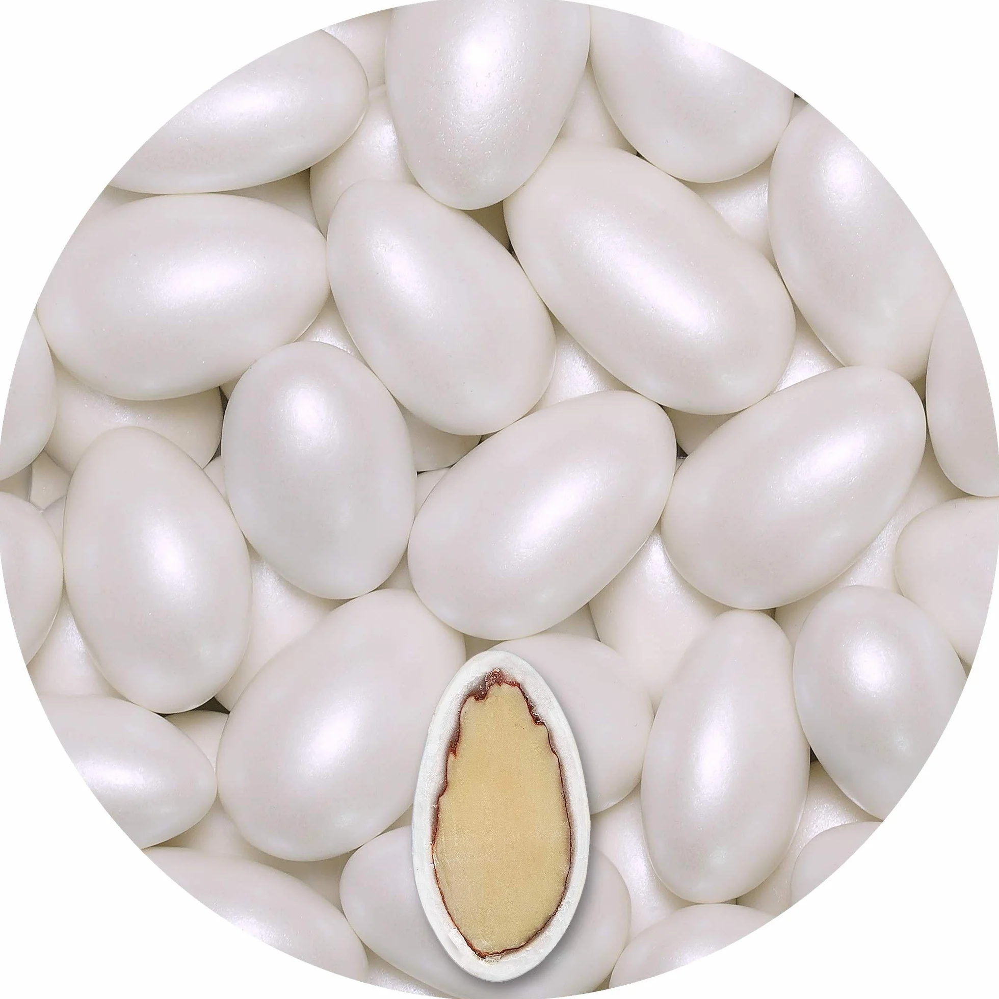 EinsSein Peladillas de Almendra Conchiglia Blanco perla 1kg | 250 pieza Confeti Dulce para Fiestas | Grageas para Boda Bautizo y Comunión | Cumpleaños y Eventos