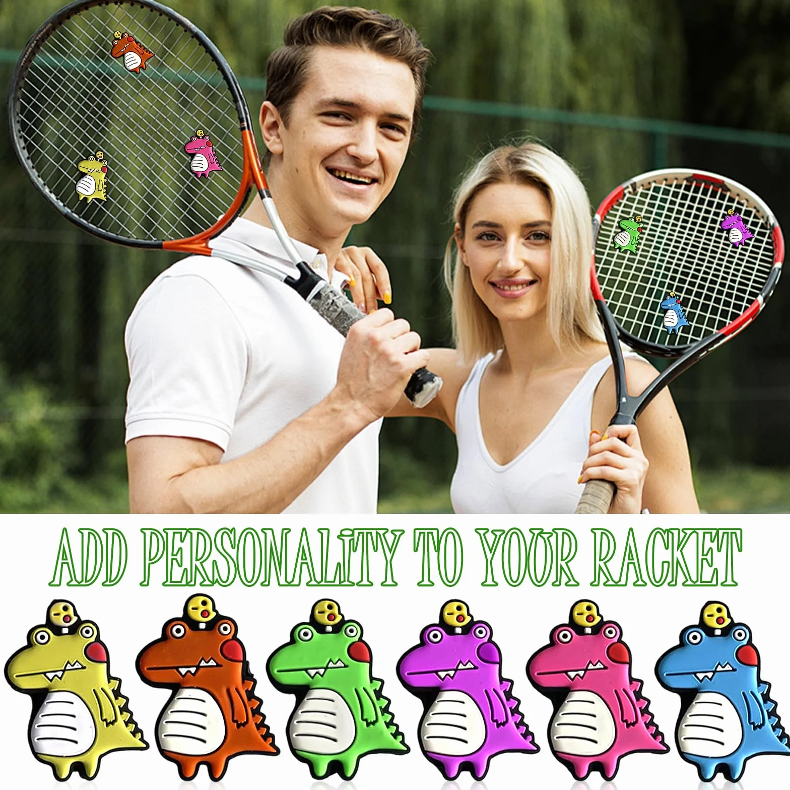 Antivibrador Raqueta Tenis 7 Piezas Accesorios Raquetas Bádminton Expresión Sonriente