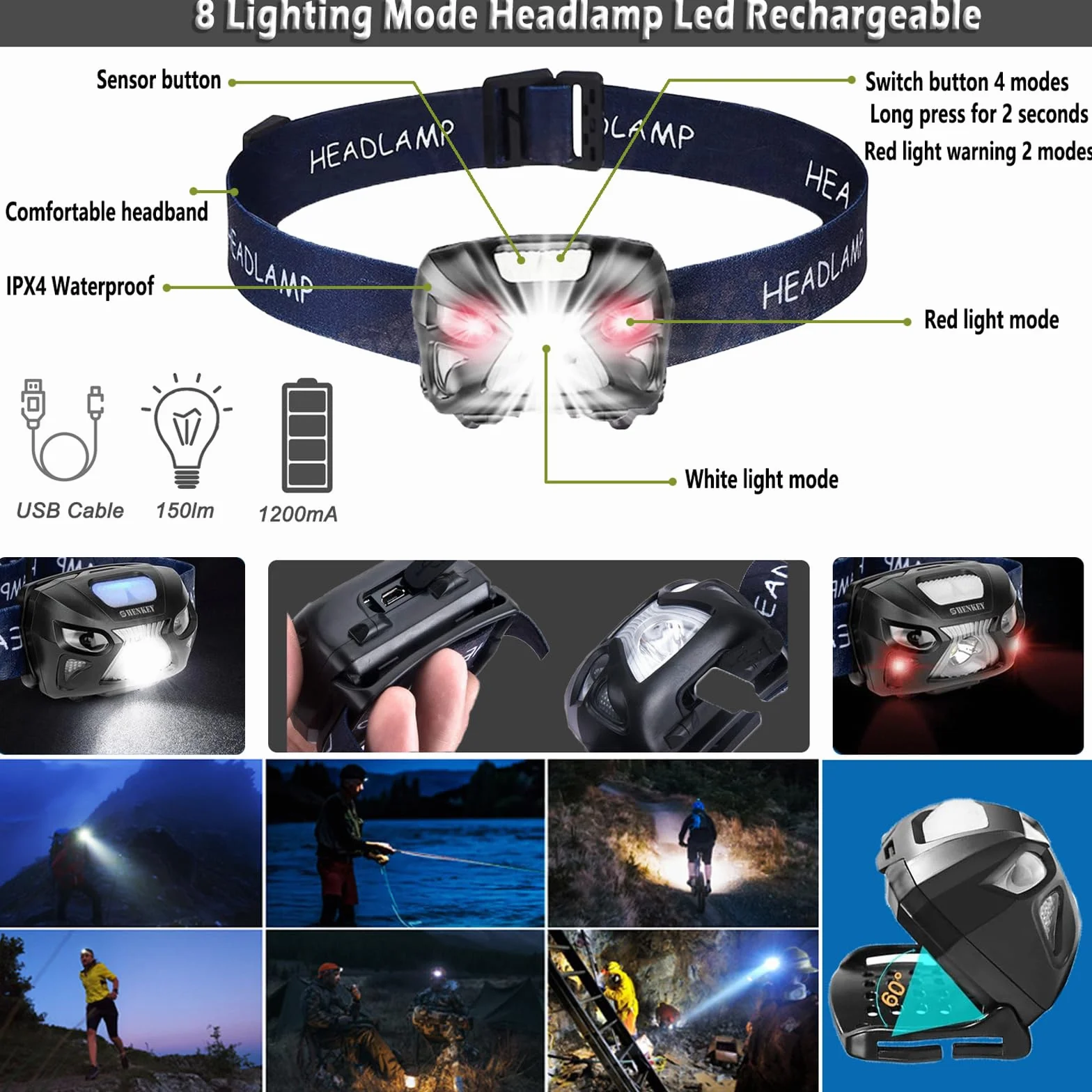 Kit de Supervivencia de Emergencia con Linterna LED Recargable y Primeros Auxilios para Viajar Acampar