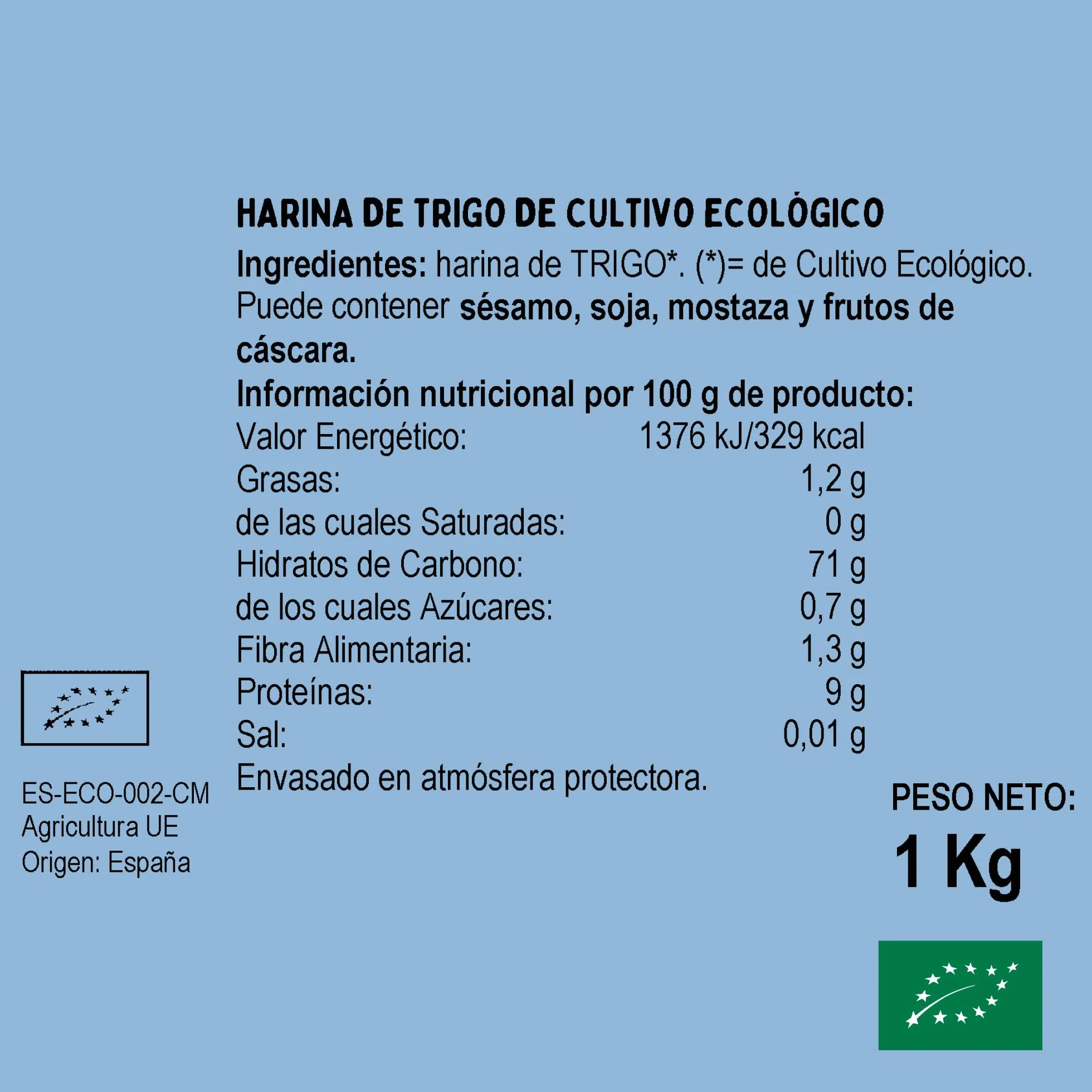 Harina de Trigo BIO El Granero Integral 1 kg Rica en Fibra