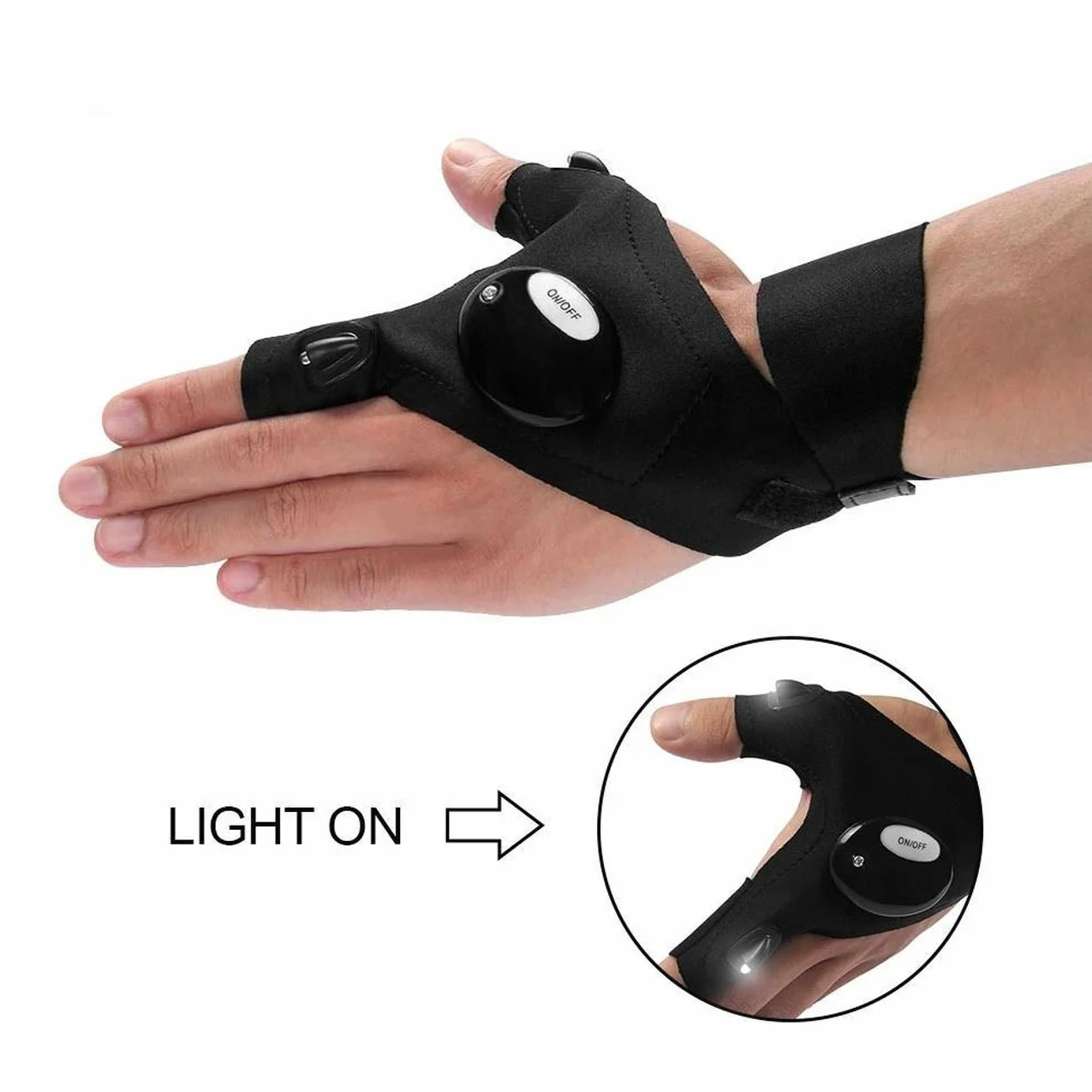 GuDoQi Guantes de Pesca LED Linterna para Acampar y Supervivencia 2 Piezas