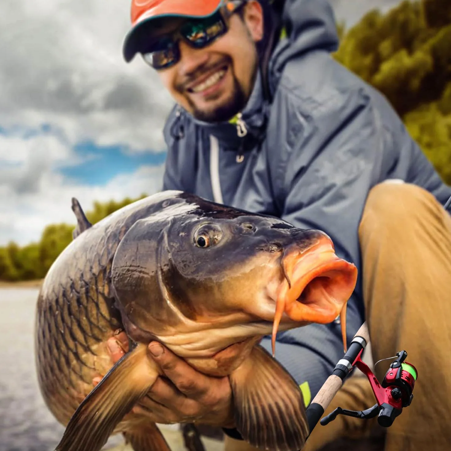 Sougayilang Feeder Rod Caña de pescar portátil 3 puntas