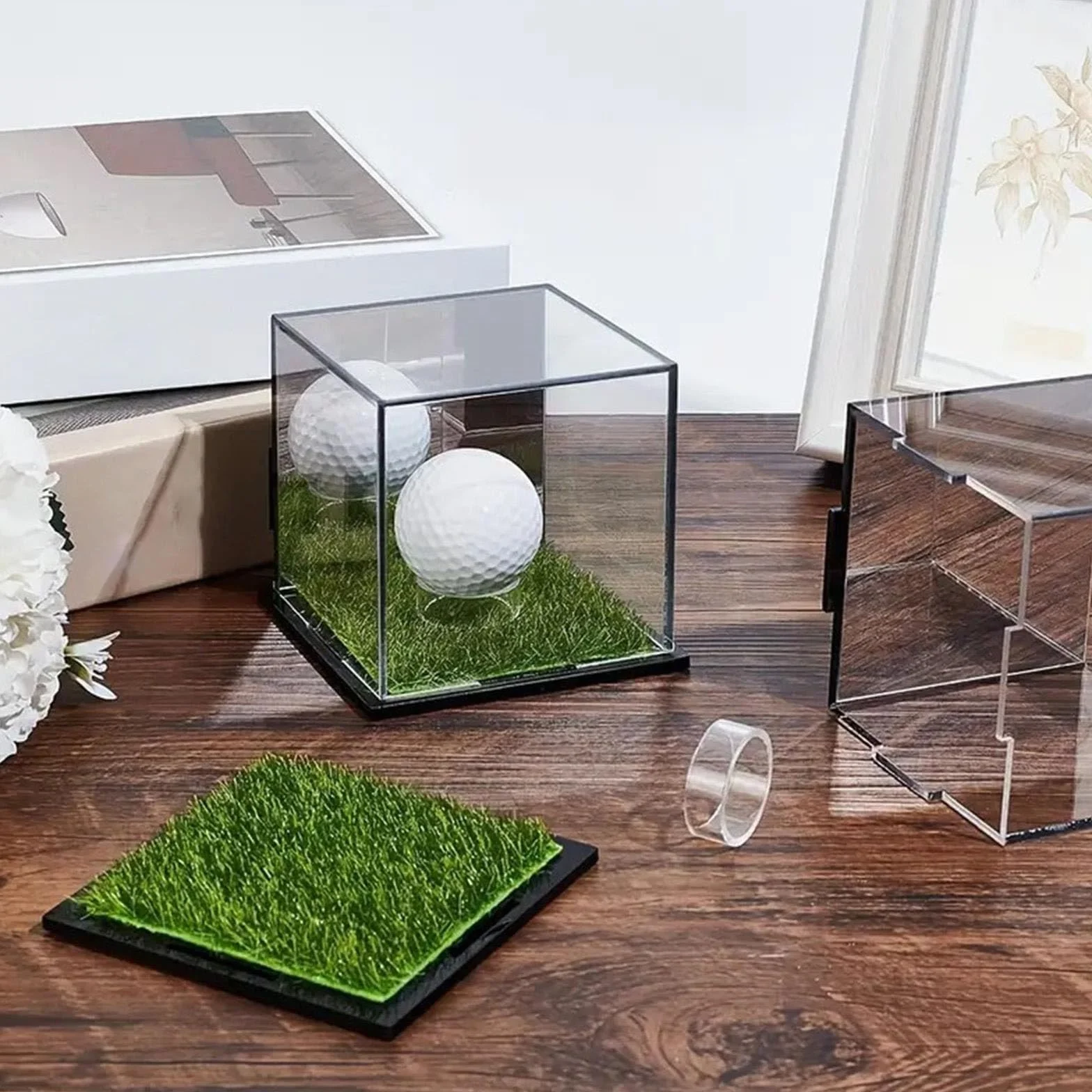 Soporte transparente para pelotas de golf, caja de exhibición para golf, béisbol