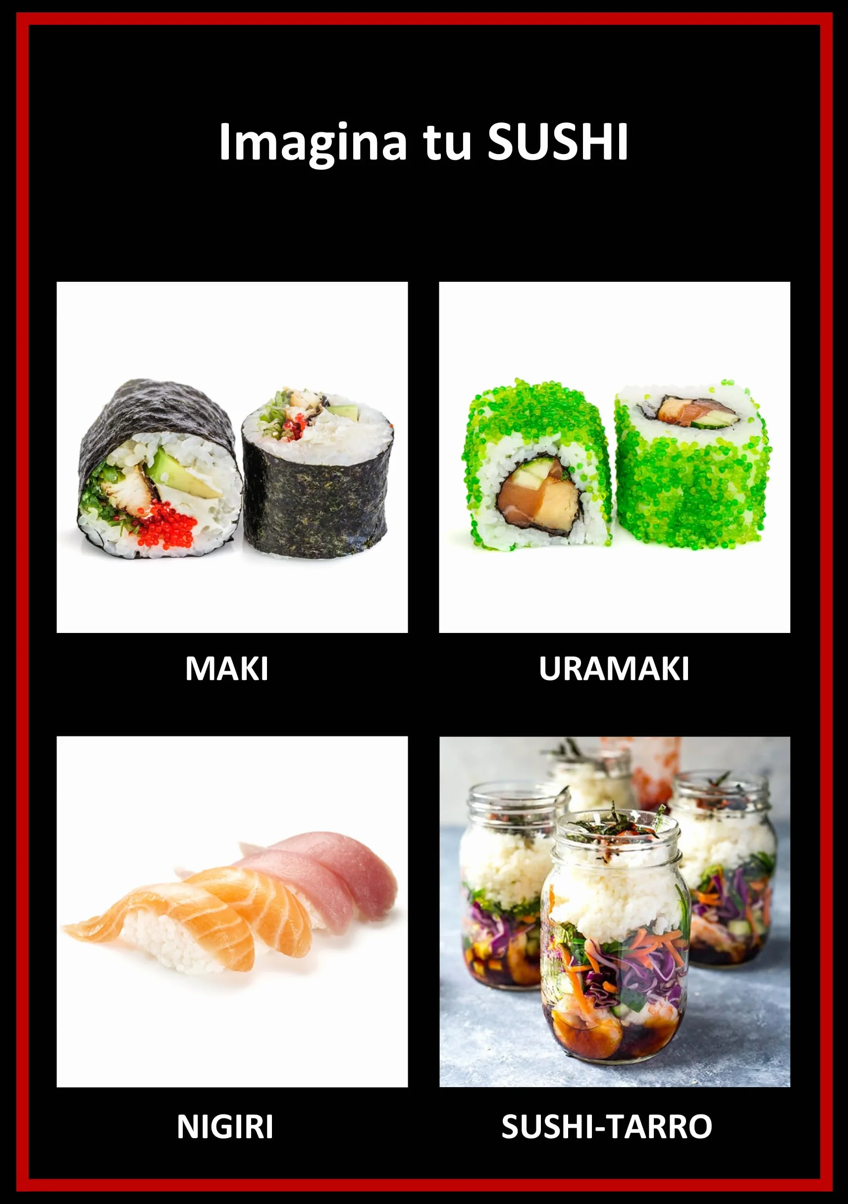 Regalo Original Gourmet para hacer Sushi 1,9 Kg 10 Ingredientes y Utensilios