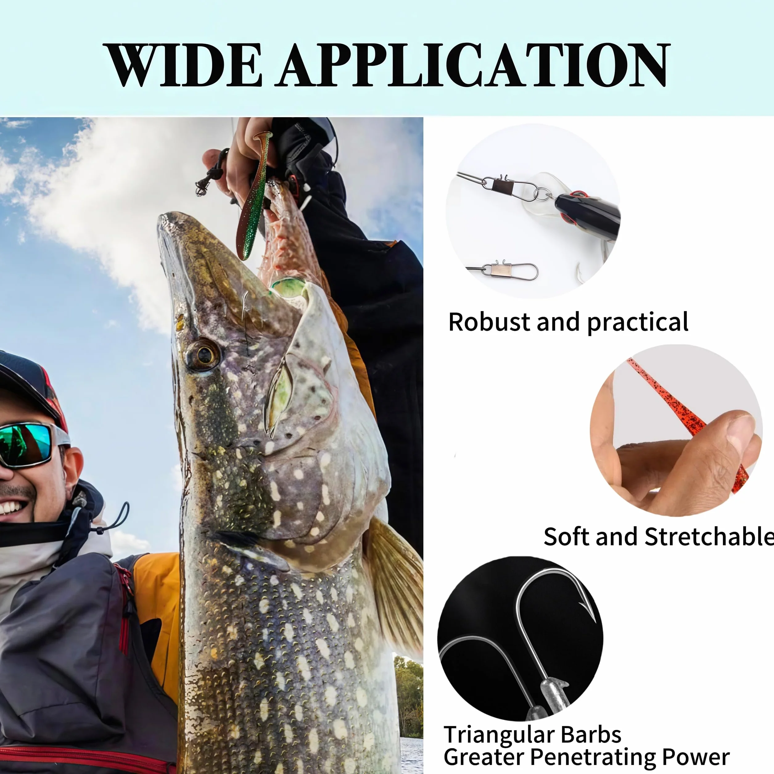 70 accesorios de pesca, señuelos flexibles para peces de agua dulce