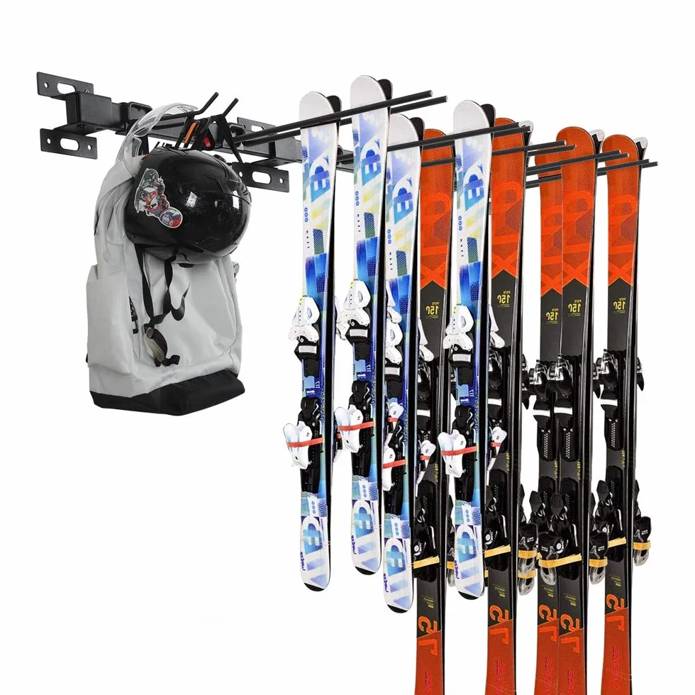 Soporte para Almacenamiento de Esquí y Snowboard de Pared, 10 Pares