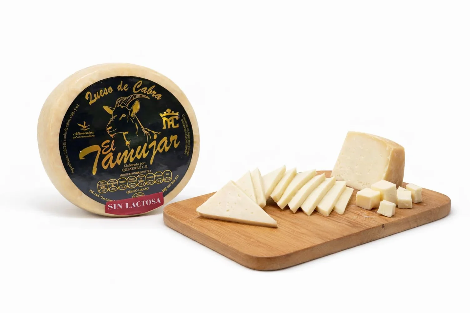 El Tamujar Queso de Cabra Artesano Extremeño 700 g Aprox. – Leche Cruda – Curado – Pasta Semiblanda – Sabor Intenso y Persistente – Sin Lactosa