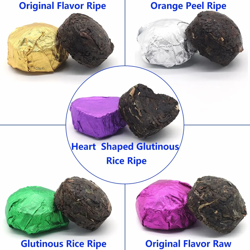 LWXLJMJZC-Tè Puerh dello Yunnan Mini Tuo Cha 30 Piezas (10 Gustos * 3 Piezas) Té Chino Pu-Erh (Maduro y Crudo) Té Pu'erh