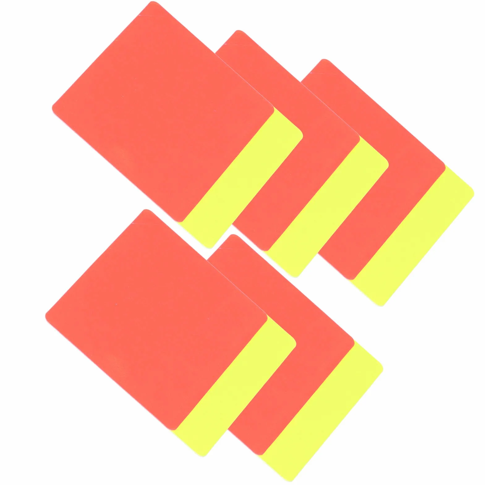 Longzhuo Juego de 5 Tarjetas de árbitro de fútbol Rojo y Amarillo