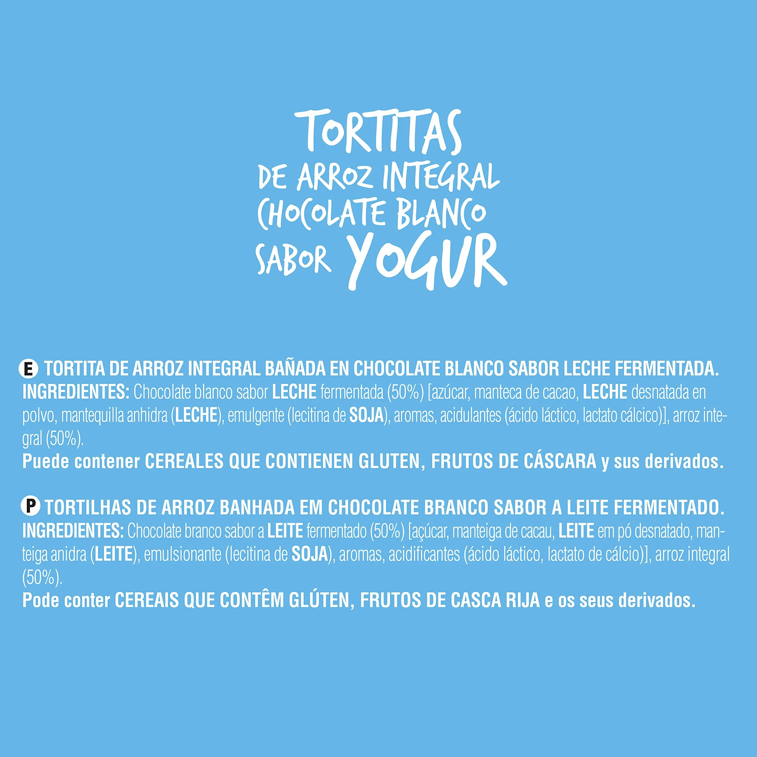 Tortita de arroz integral con chocolate sabor Yogur Bicentury 14 unidades