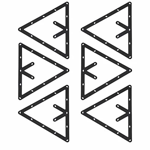 Soporte de Bola de Billar 6 Piezas Bastidor Triangular Negro Accesorio de Mesa