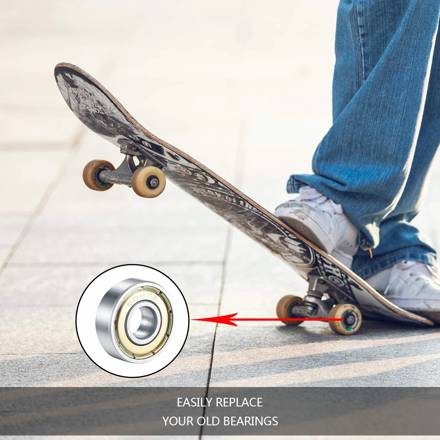 608 ZZ Rodamientos de Bolas 8x22x7 mm Doble Metal Shields para Skateboard