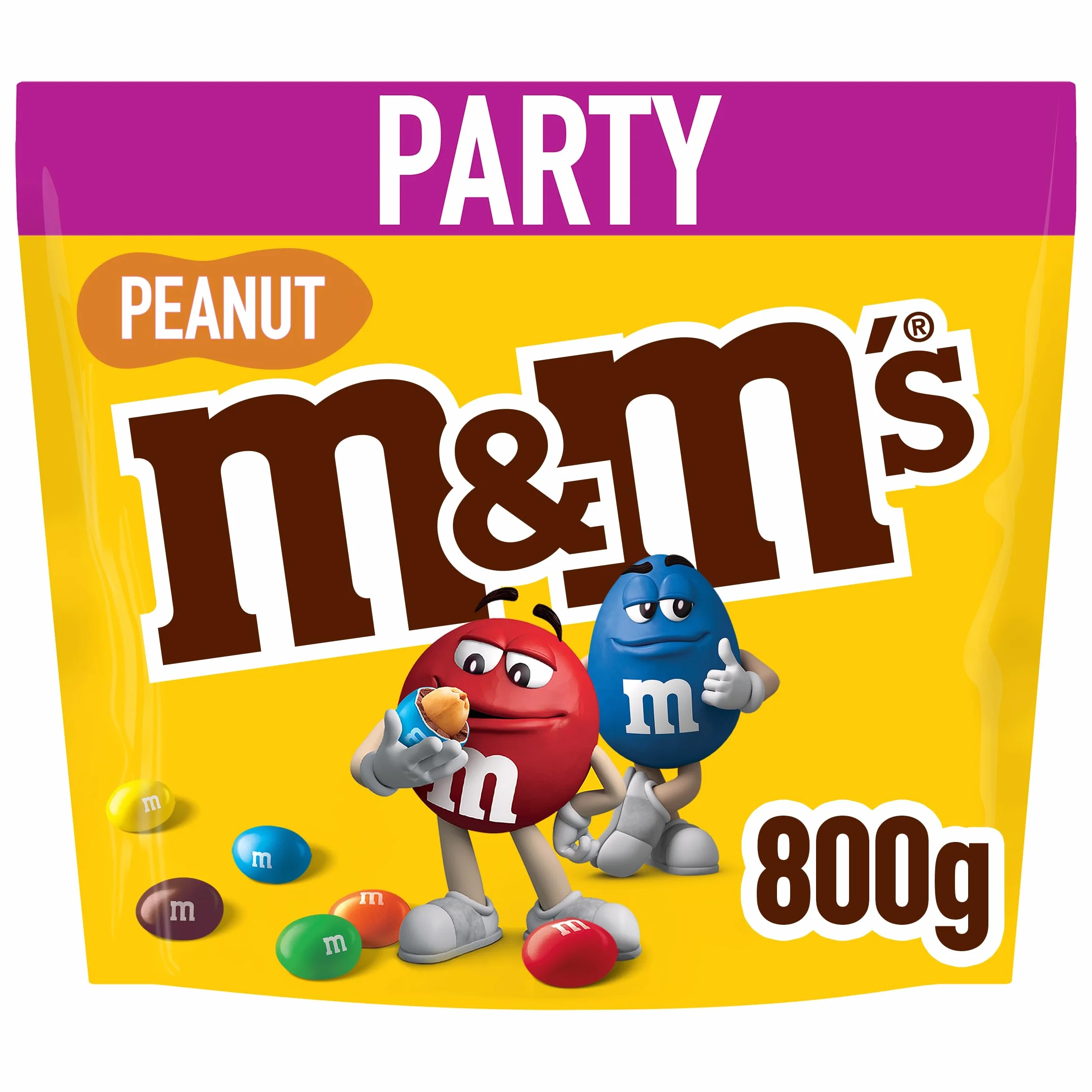 M&M's Peanut, Snack de Bolitas de Cacahuete y Chocolate con Leche, Chocolatina Regalo, ideal para compartir viendo una peli (800g)