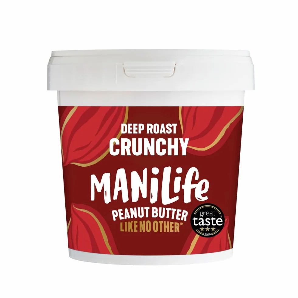 ManiLife Crema de Cacahuete Tostado Intenso y Crujiente 900g | Alta en Proteína, Sin Aceite de Palma ni Azúcares Añadidos | Hecho con Cacahuetes Argentinos de Origen Único (Embalaje Puede Variar)