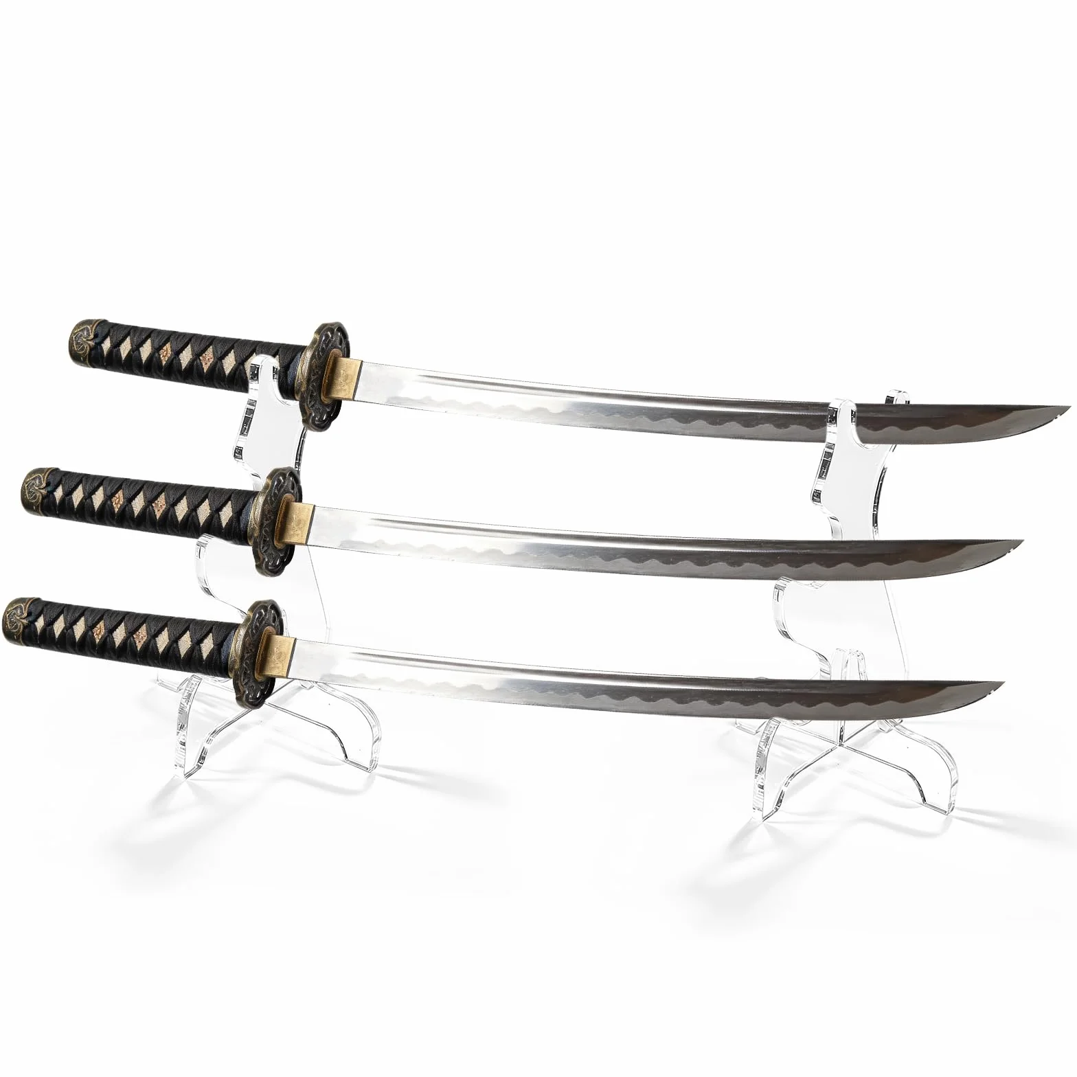 Soporte Katana Acrílico Transparente 3 Niveles Expositor para Espada Sable de Luz Exhibición y Colección 1 Par