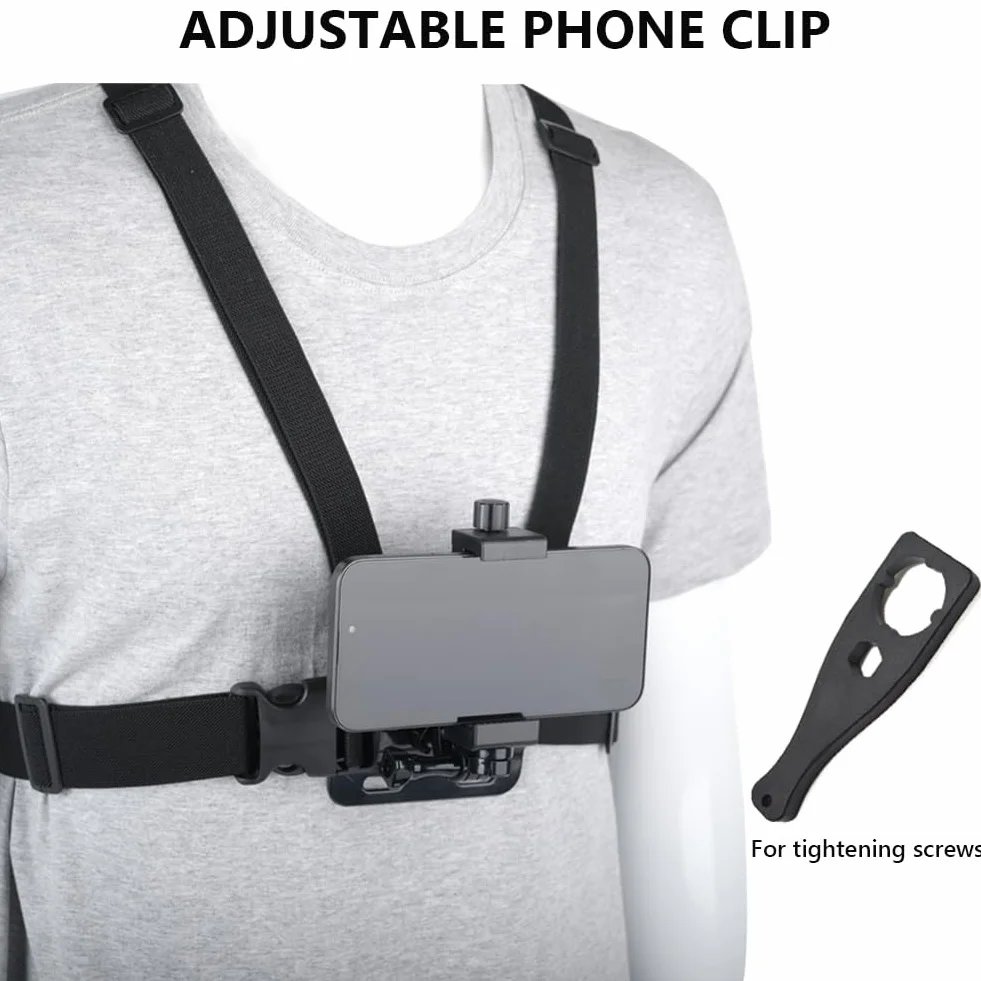 Arnés de Pecho Ajustable con Soporte Móvil y Trípode para DJI, GoPro y Cámaras de Acción