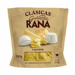 RANA Tortellini de pasta fresca 3 × 250 g · Pack de 3 · Refrigerado (4 quesos)