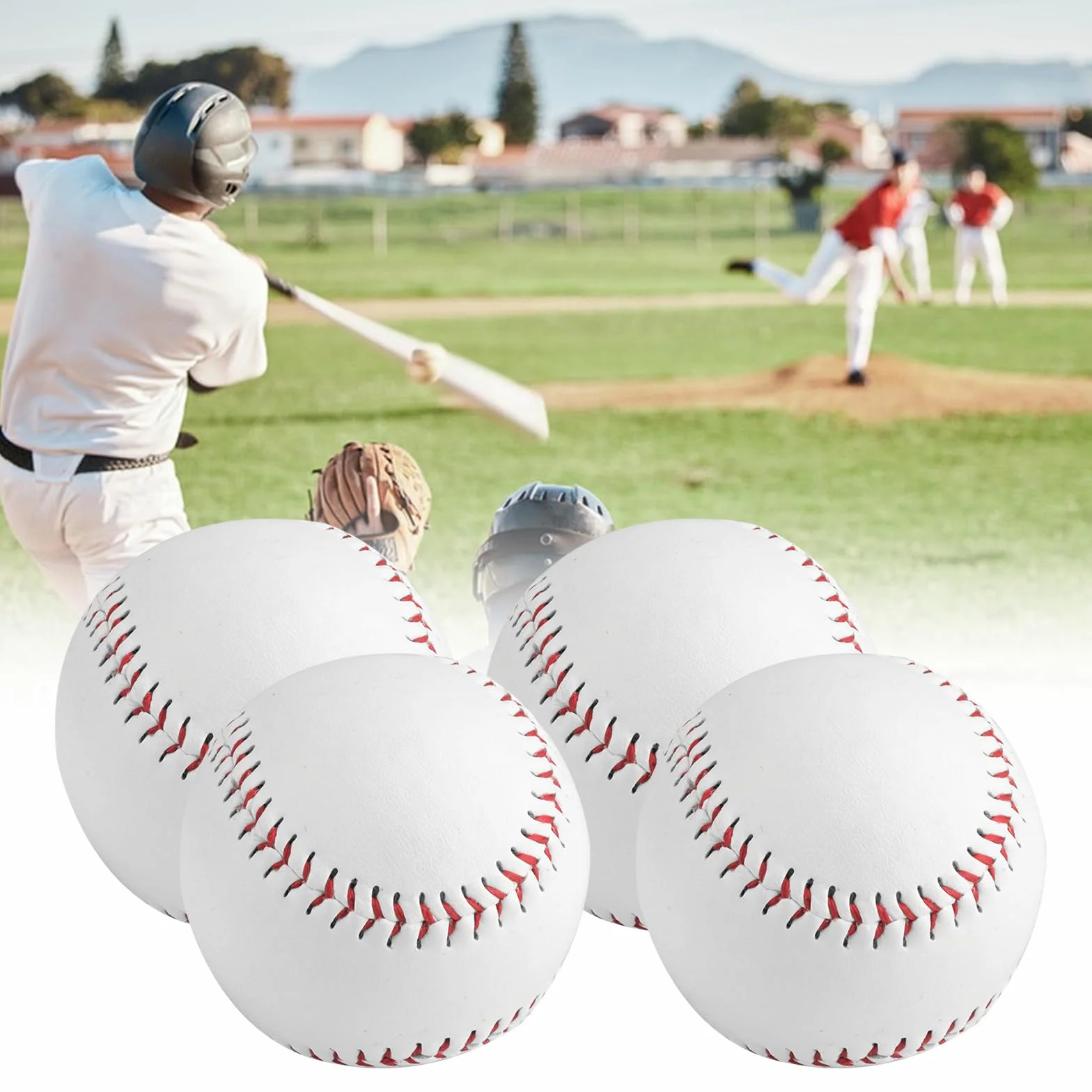 Pelotas de béisbol de 9 pulgadas cosidas a mano, PU, núcleo de goma dura y suave para adultos, entrenamiento