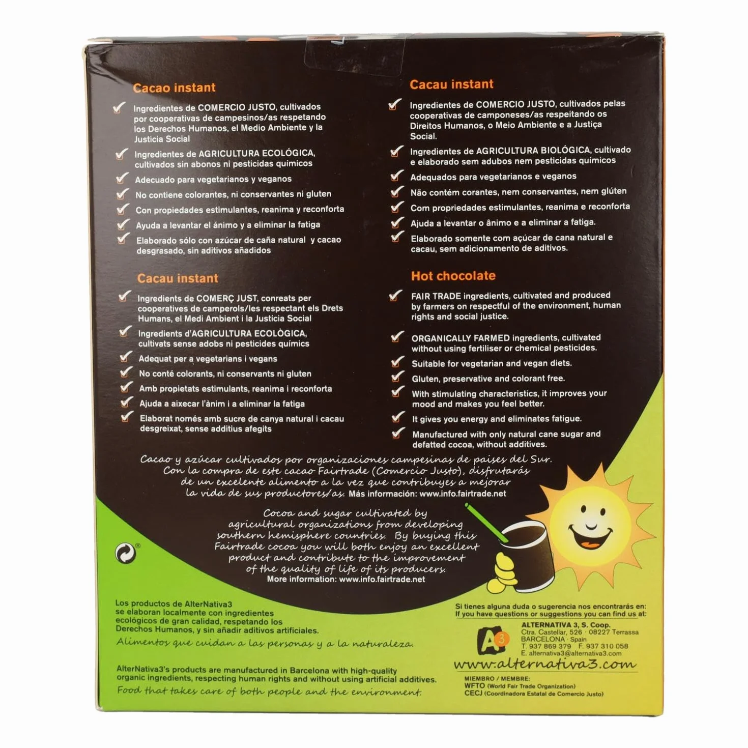 AlterNativa3 Cacao Instant Bio - 750 gr