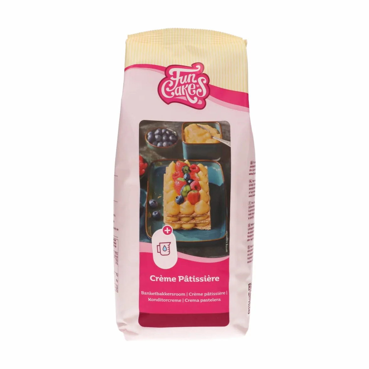 FunCakes Preparado para Crema Pastelera, Fácil de Usar, Deliciosa Crema Pastelera para Rellenar Tartas, Cupcakes y Otras Delicias, Solo Añade Agua, Halal. 1 Kg. 1000 g