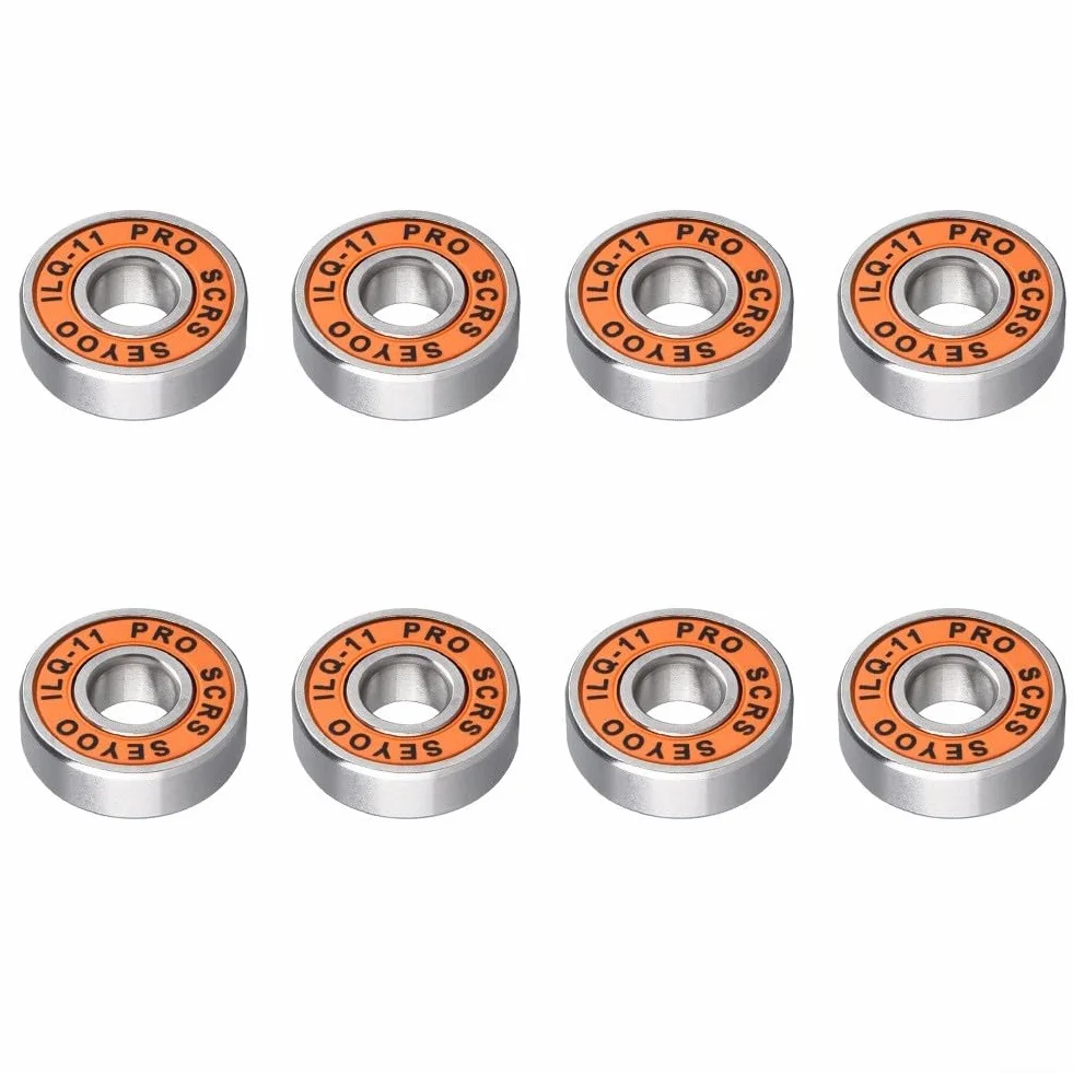 Rodamientos 608RS ABEC-9 ILQ-11 acero cromado 22mm para patines eje 8mm 8 unidades