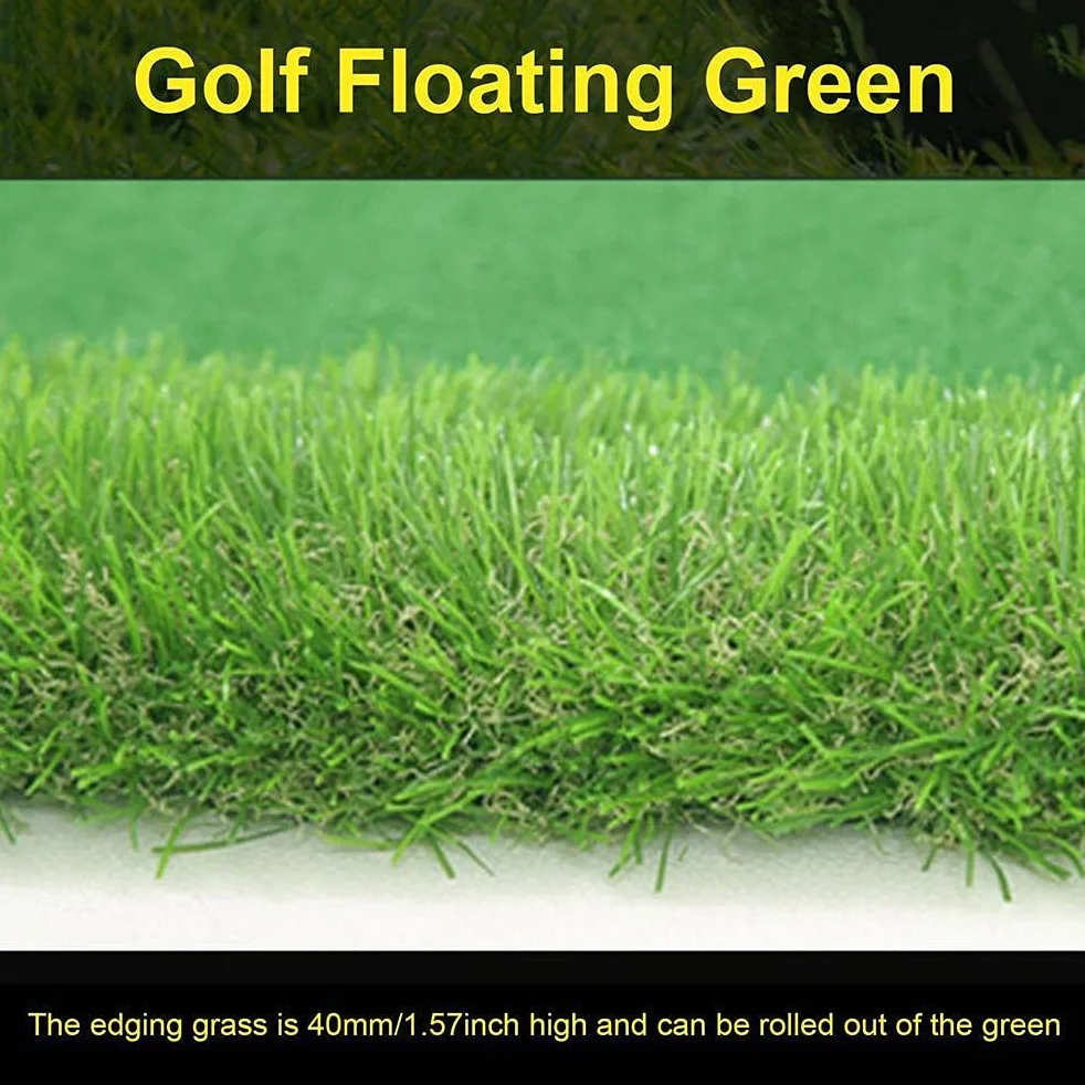Juego de golf para piscina verde flotante, accesorios de entrenamiento, tapete de golpeo al aire libre