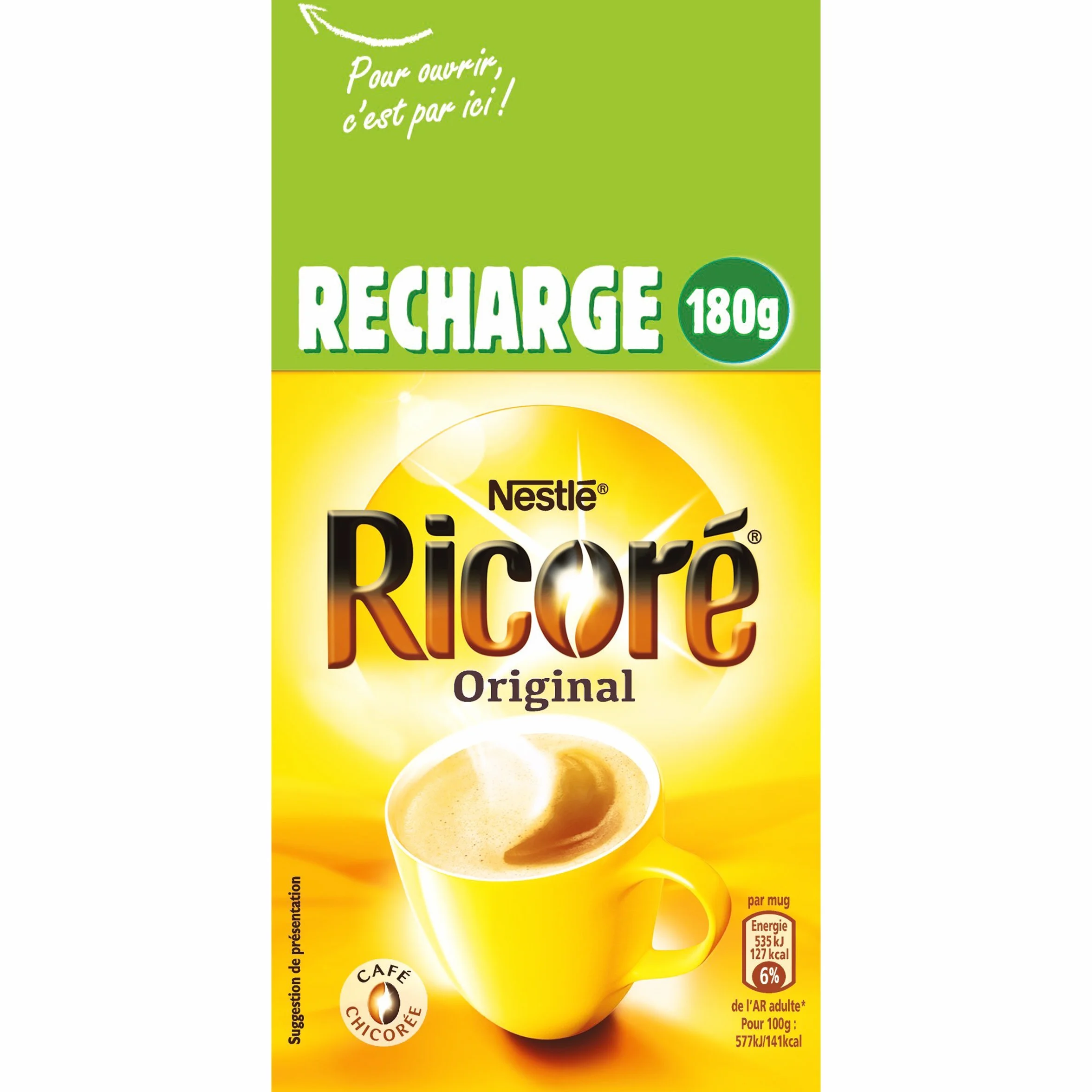 NESTLE Ricoré Original Recarga 540 g (3 x 180 g), 3 unidades