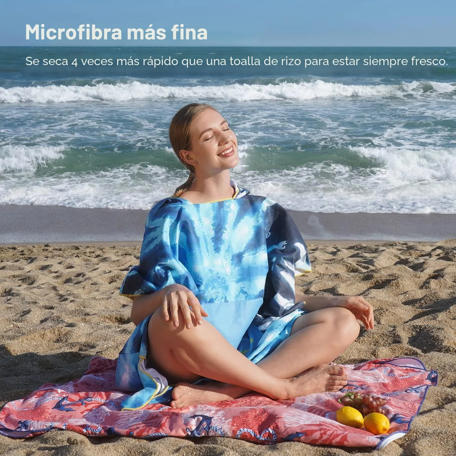 Poncho Surf Secado Rápido Microfibra con Bolsillo y Capucha para Hombre Mujer Playa Natación Viajes Gris M
