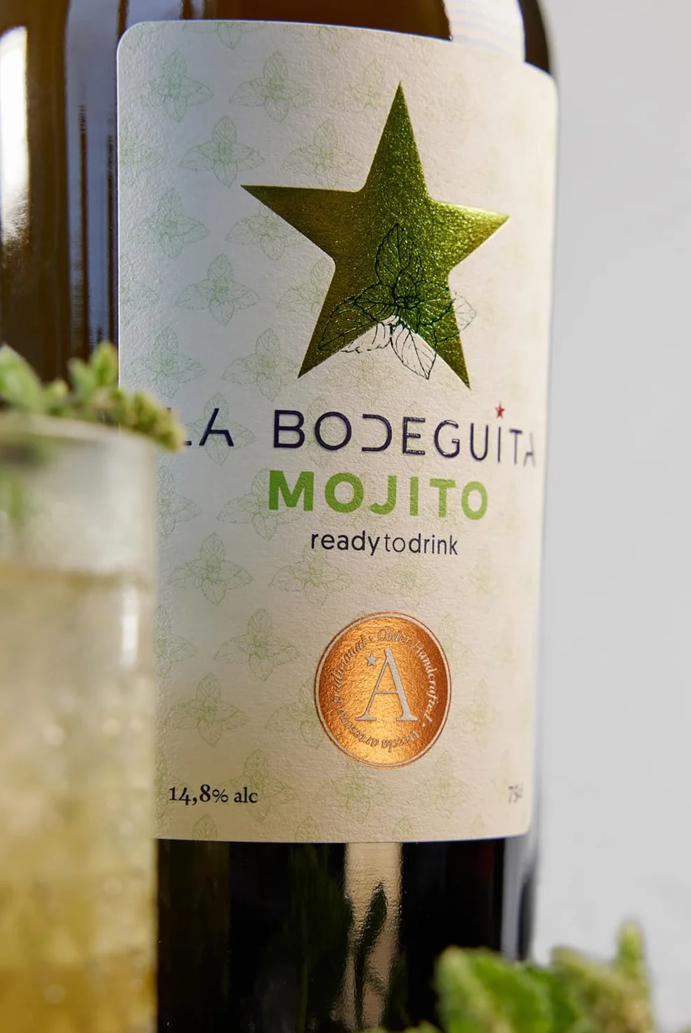 La Bodeguita Mojito – Cóctel Premium, artesano y natural – Pack 2 botellas elaborado con ron dorado, limón mediterráneo y hierbabuena – 2×75 cl.