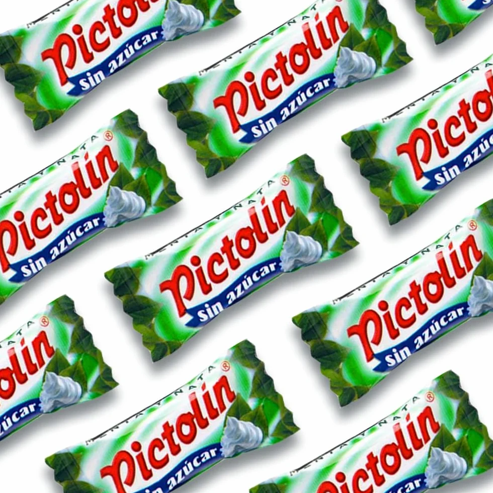 Pictolín Menta y nata sin azúcar - Caramelos de nata sin azucares con edulcorantes sabor menta - Bolsa de 1 kg